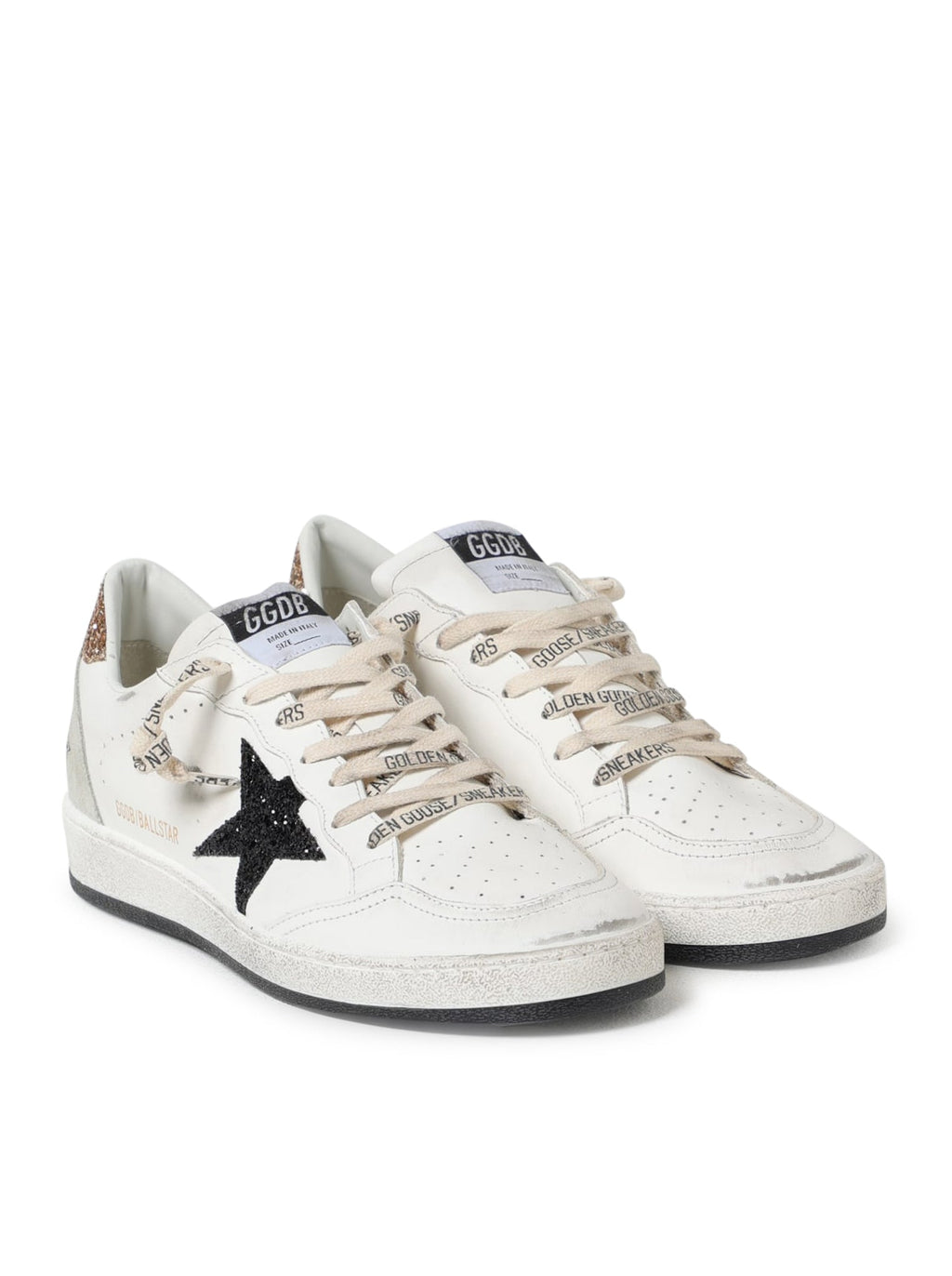 Оригінальна Ball-Star Sneakers In Leather And Glitter Golden goose – вид ззаду