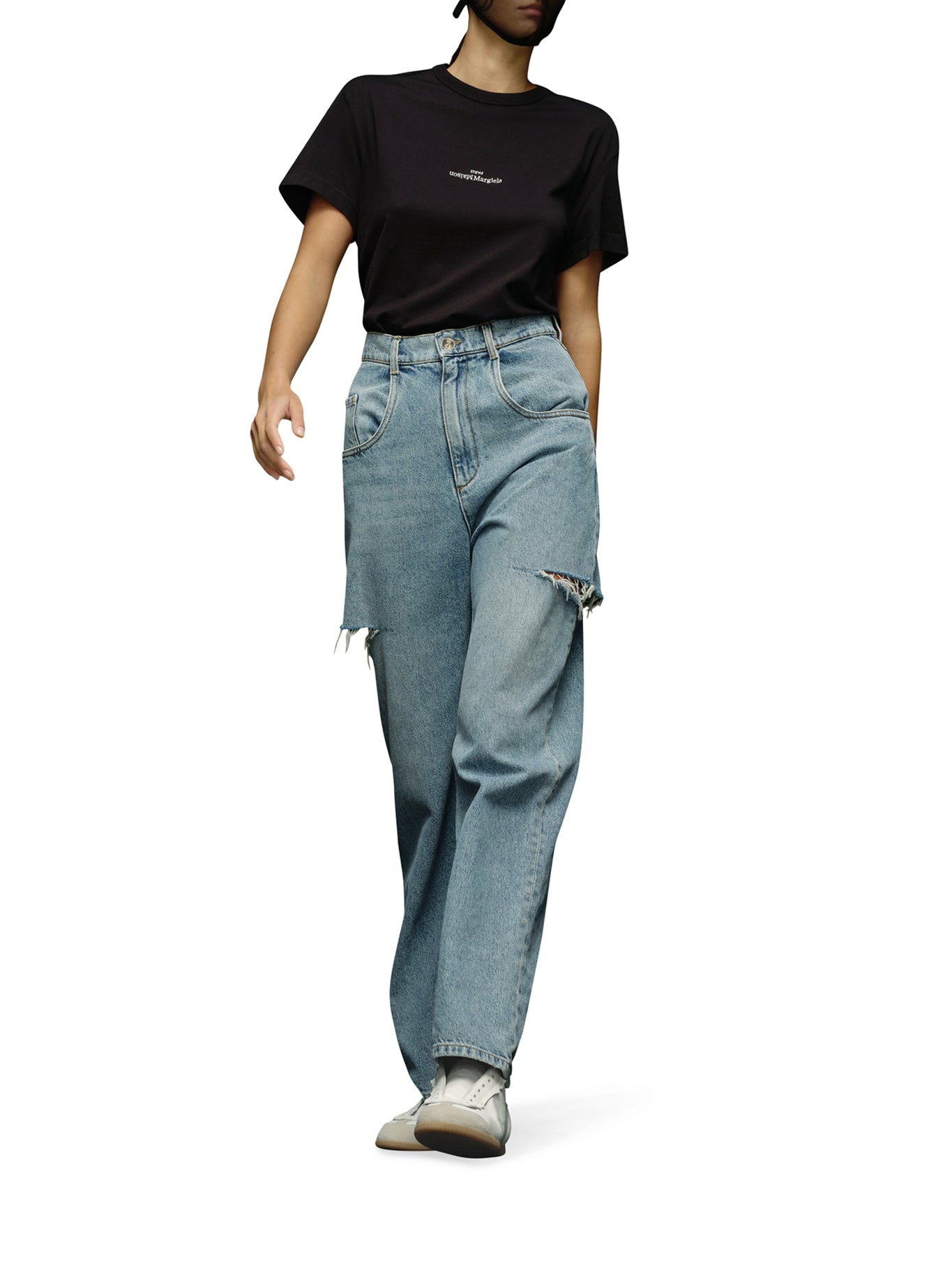 Оригінальна Denim Jeans With Side Rips Maison margiela – вид ззаду