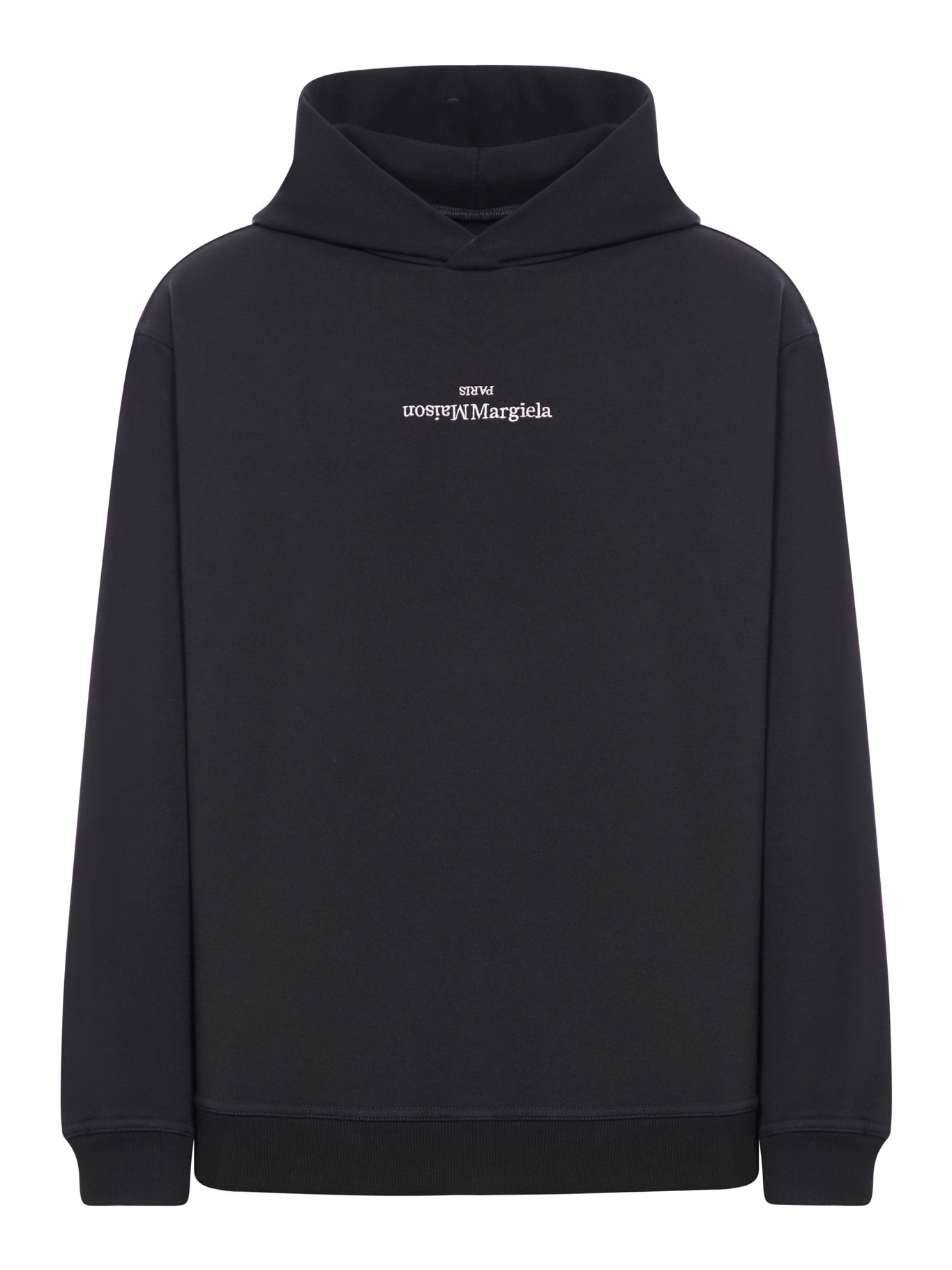 Oversized Black Cotton Sweatshirt Maison margiela – Гарантія оригінальності – боковий вид