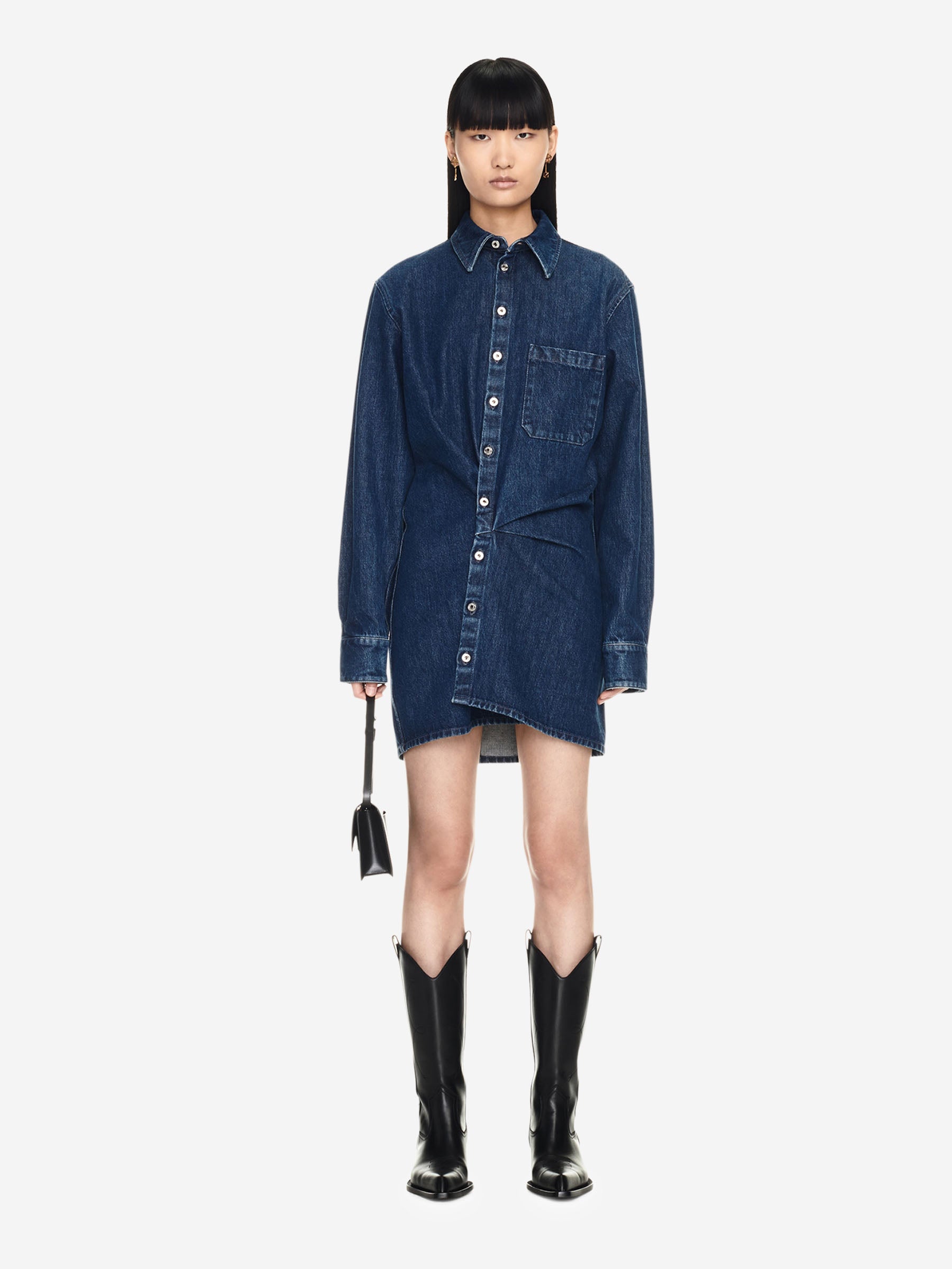 Vestido Mini Camisero Off-white – Гарантія оригінальності – боковий вид