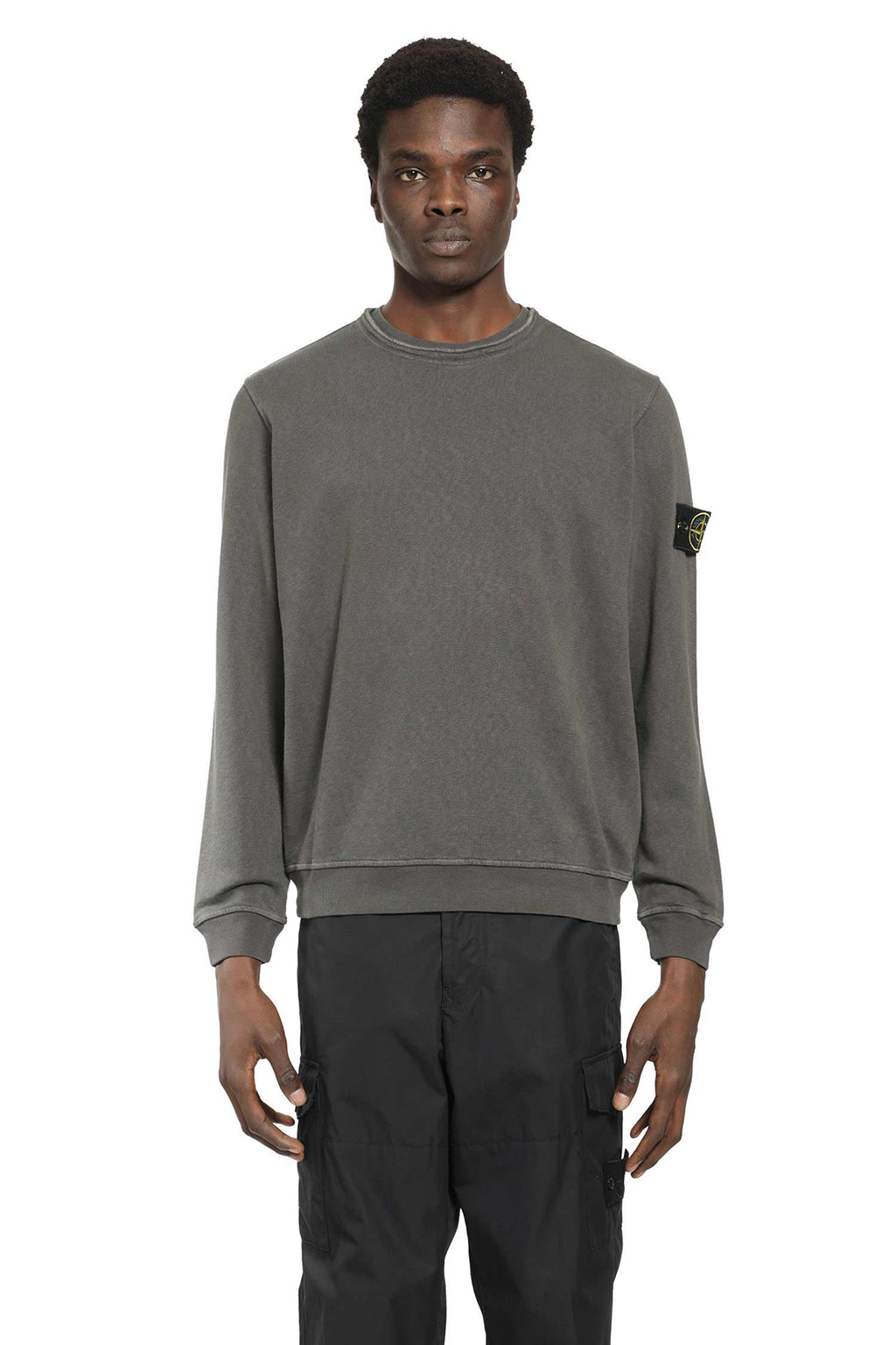 6100034 Malfilé Fleece Old Effect Sweatshirt Stone island – Гарантія оригінальності – боковий вид