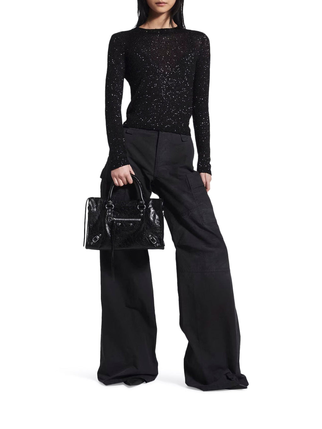 Le City Small Bag In Black Balenciaga – Гарантія оригінальності – вид ззаду