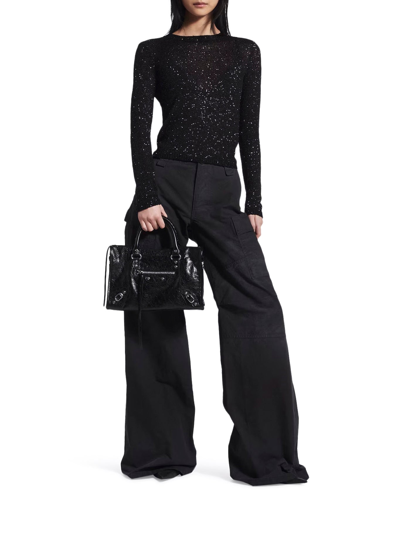 Le City Small Bag In Black Balenciaga – Гарантія оригінальності – вид ззаду
