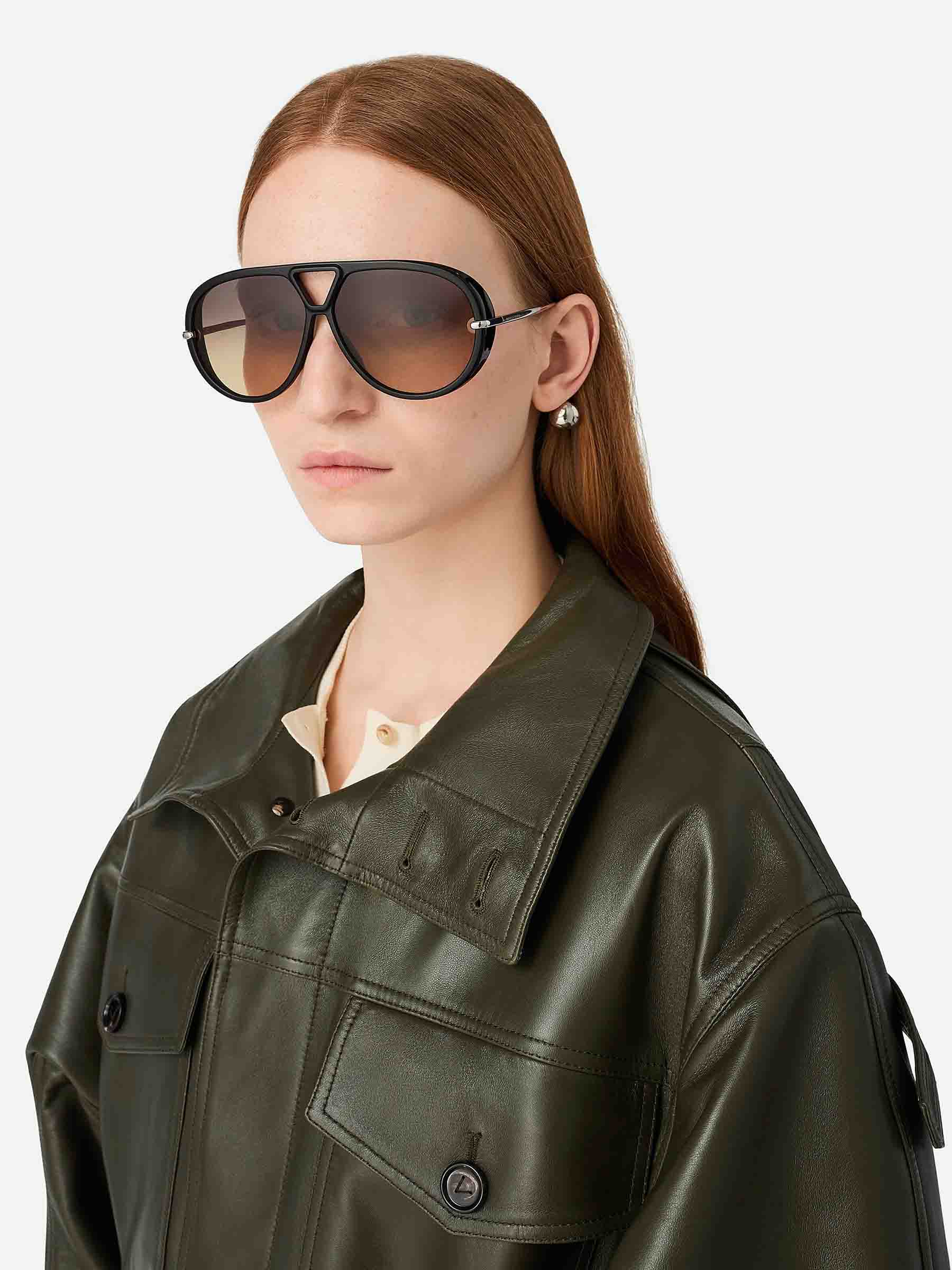 Drop Aviator Sunglasses Bottega veneta оригінал – Купити в Україні – вид ззаду