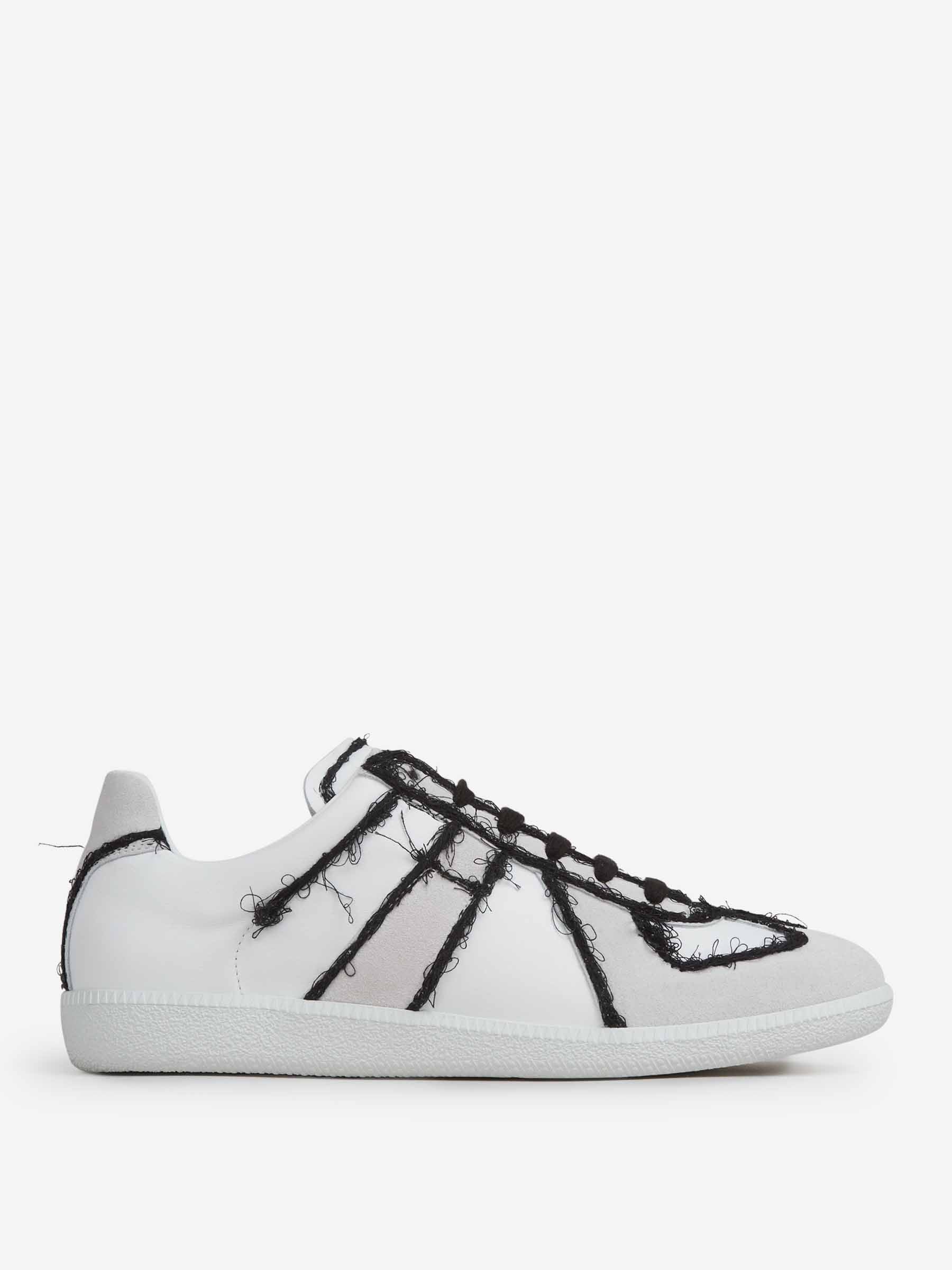 Leather Sneakers With Contrast Trim Maison margiela – Гарантія оригінальності – боковий вид
