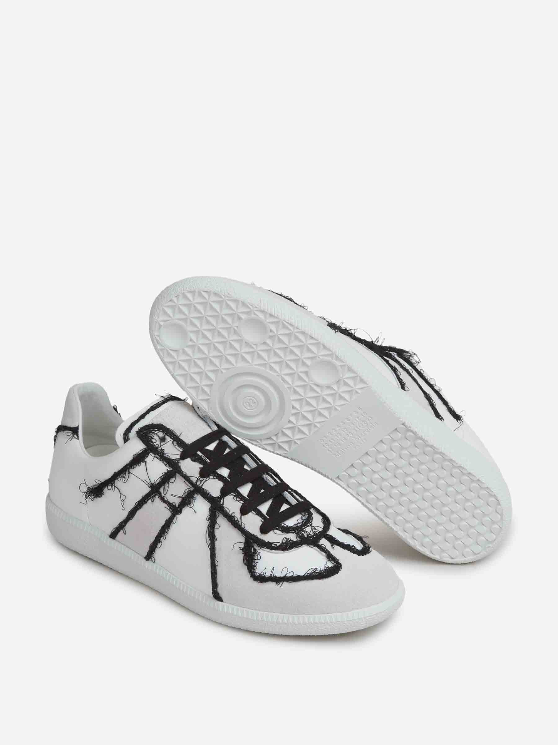 Leather Sneakers With Contrast Trim Maison margiela – Гарантія оригінальності – збільшений вид