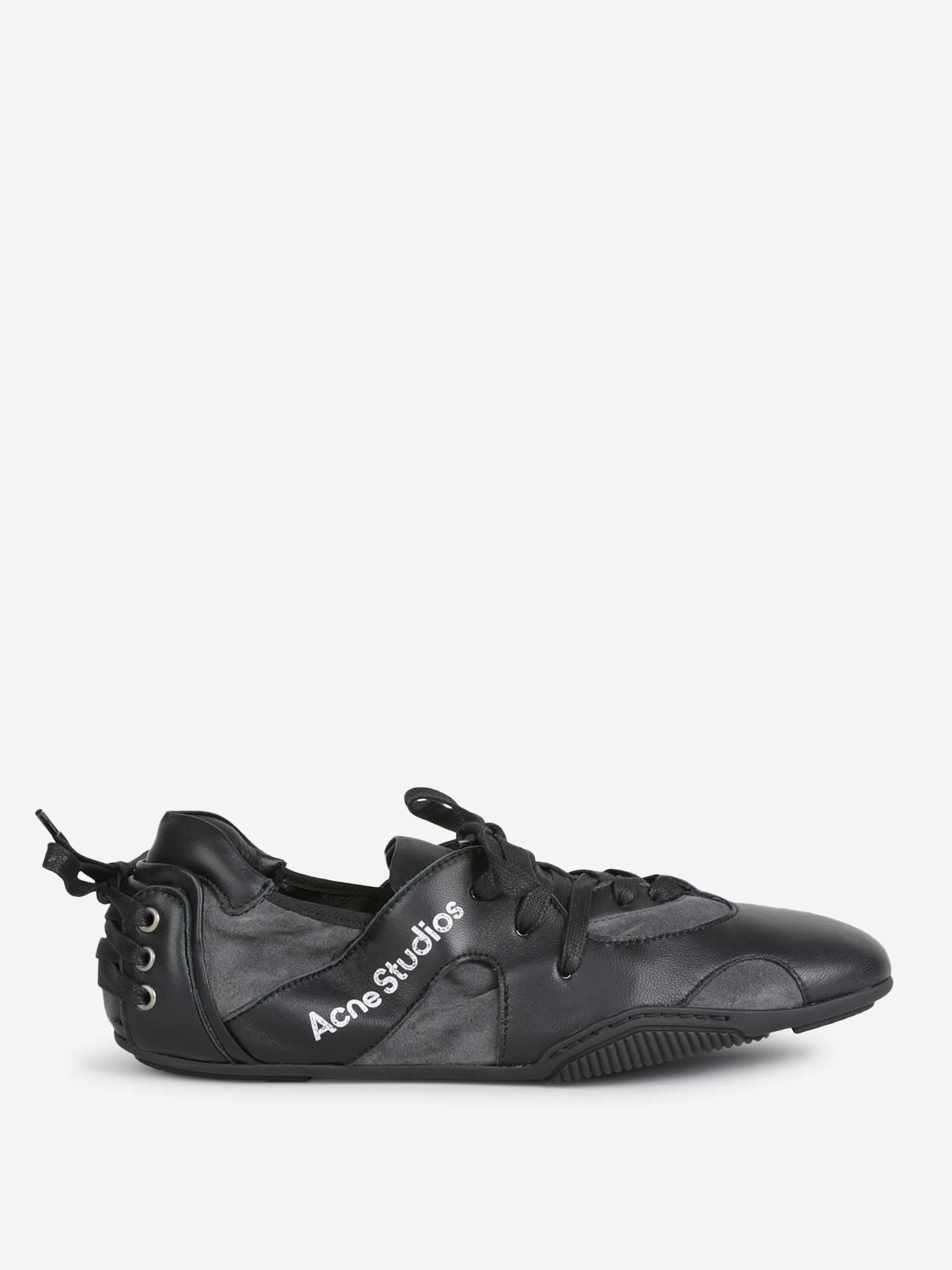 Leather Sneakers With Laces Acne studios – Гарантія оригінальності – боковий вид