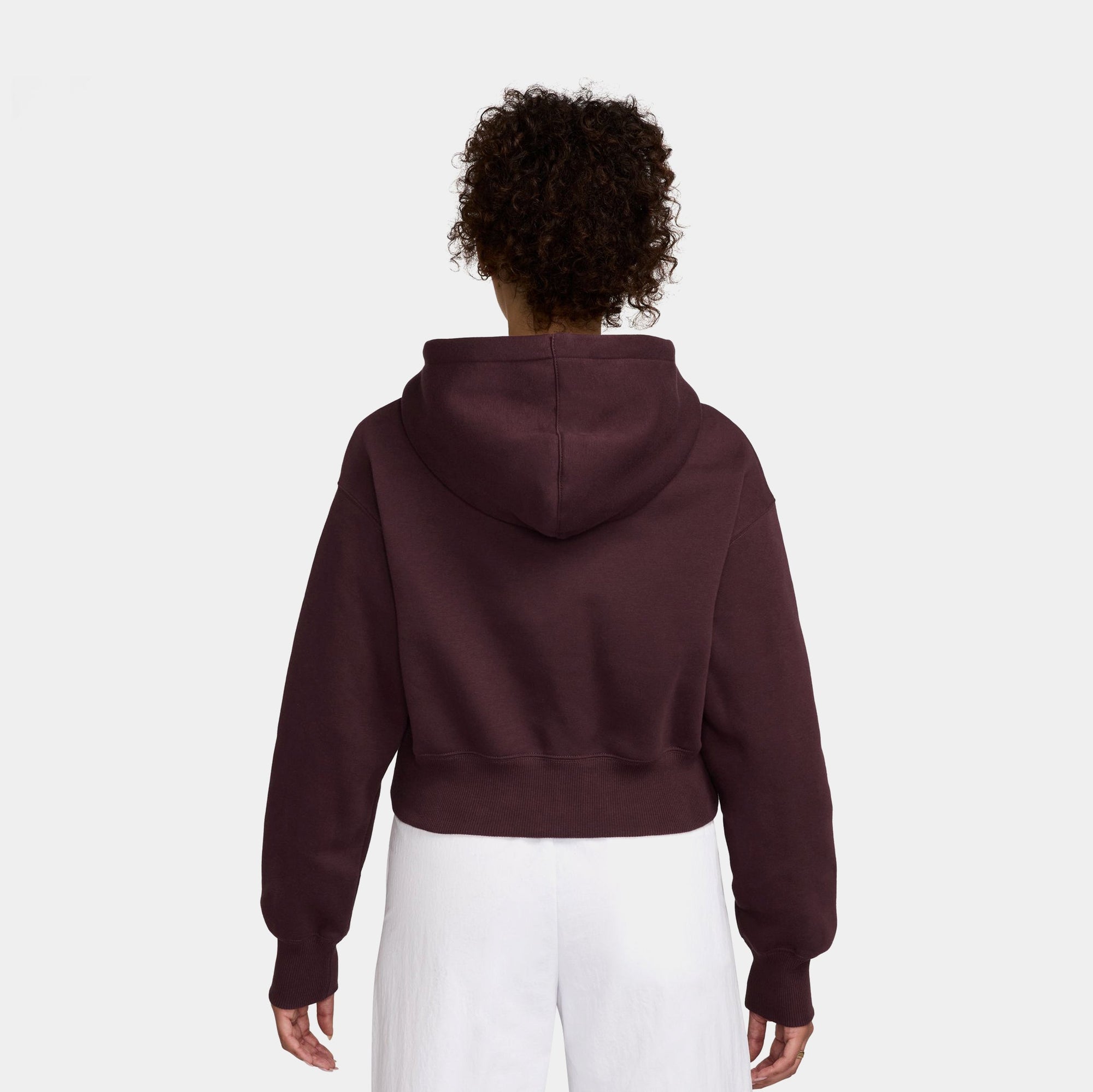 Nsw Phoenix Fleece Loose Full Zip Cropped Womens Hoodie Nike оригінал – Купити в Україні – вид ззаду
