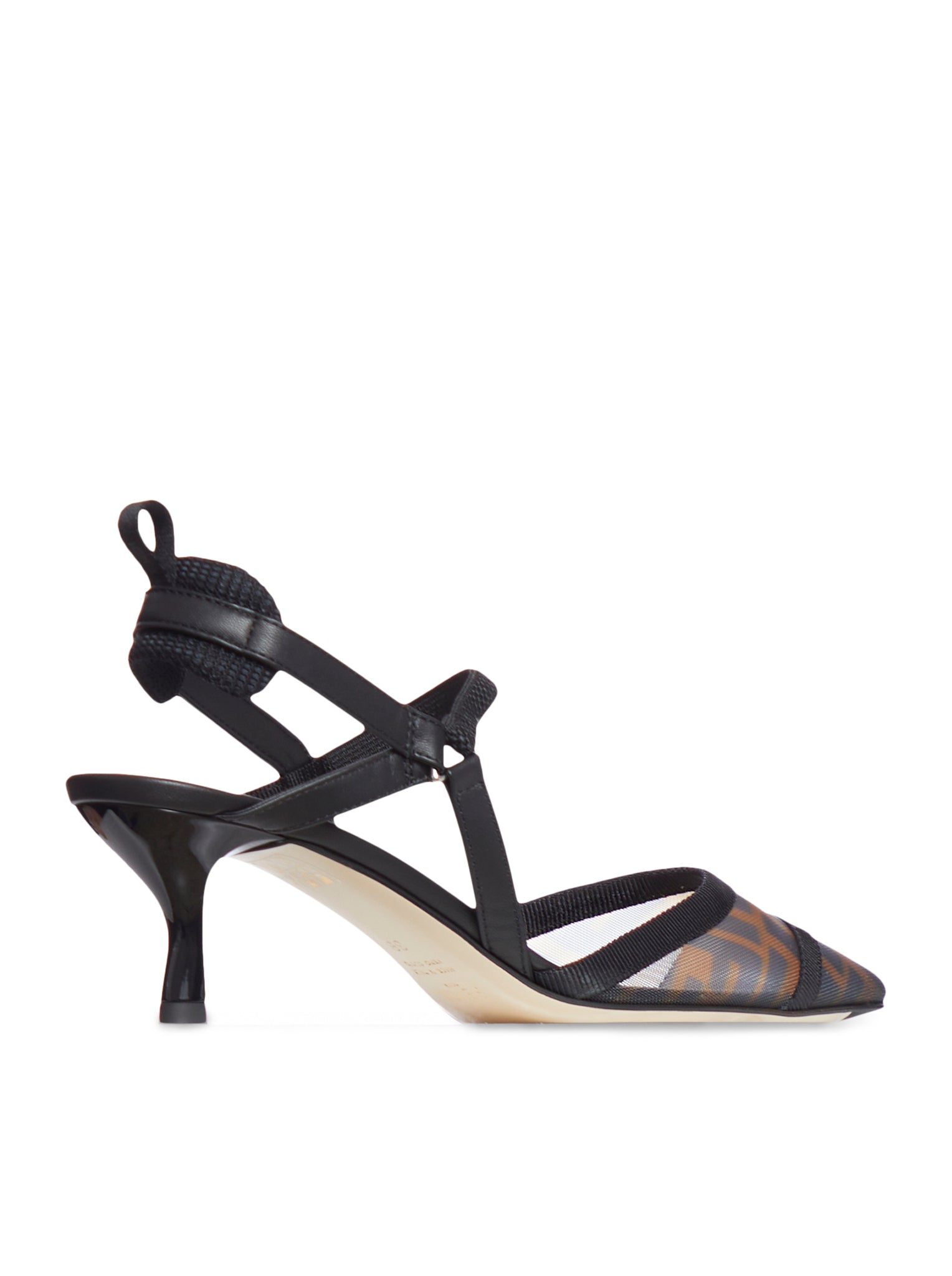 Оригінальна Colibri` Lite Slingback With Medium Heel In Black Mesh Ff Fendi – детальний вид