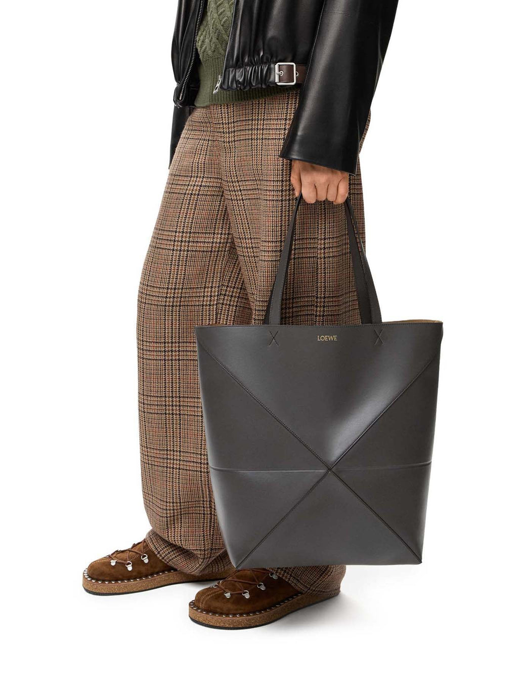 Puzzle Fold Tote XL Bag In Polished Calfskin Loewe оригінал – Купити в Україні – збільшений вид
