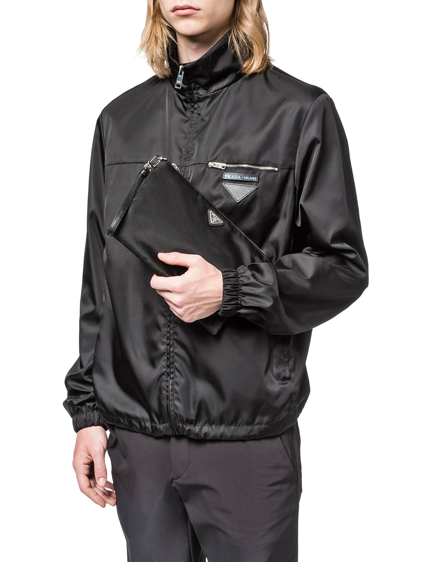 Оригінальна Re-Nylon Pouch In Saffiano Prada – вид ззаду