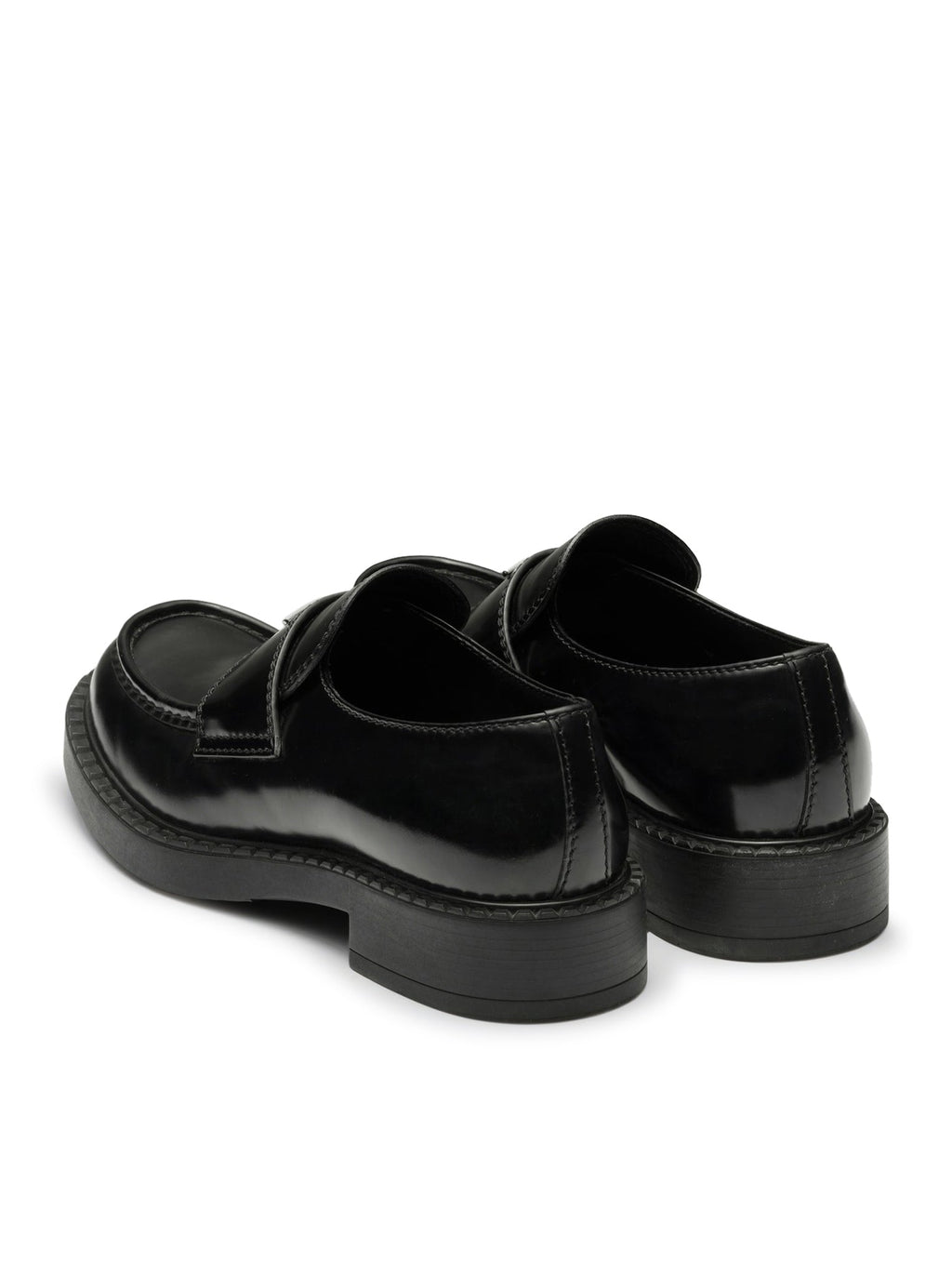 Оригінальна Chocolate Brushed Leather Loafers Prada – детальний вид