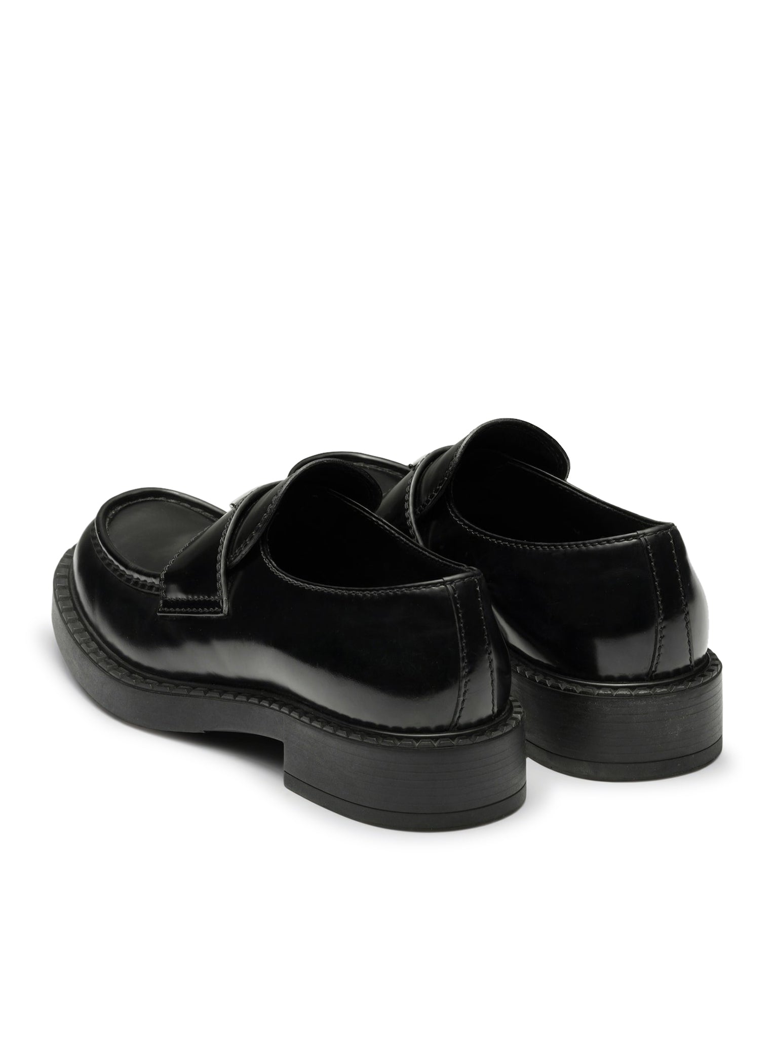 Оригінальна Chocolate Brushed Leather Loafers Prada – детальний вид