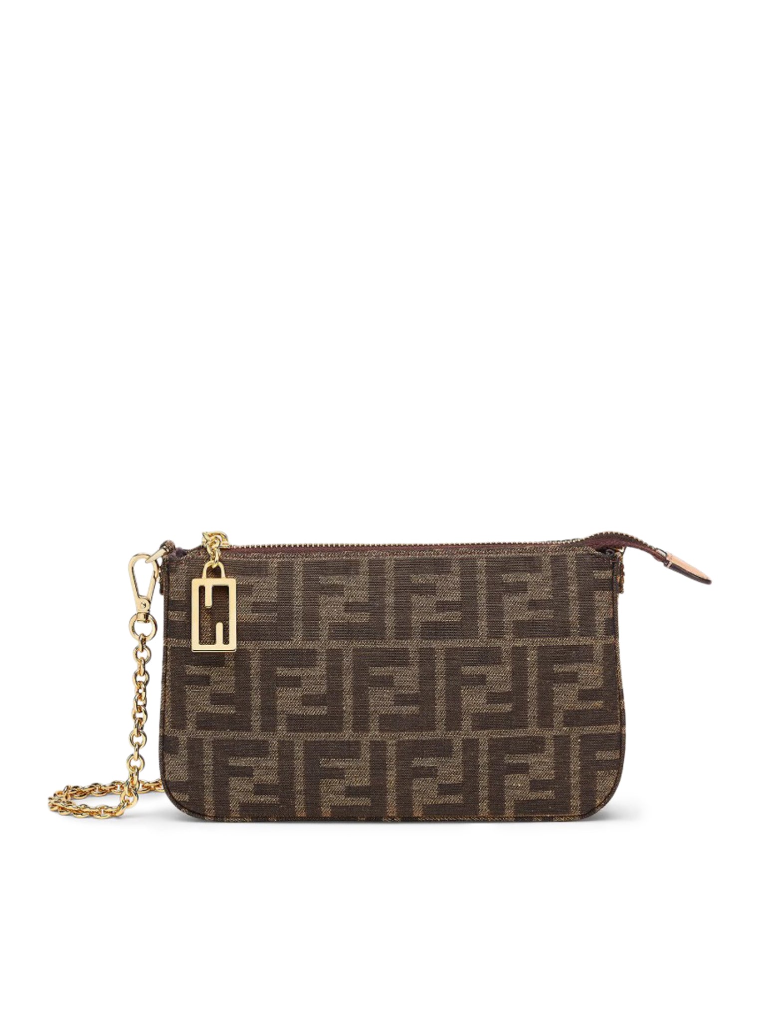 Оригінальна Pouch Baguette With Chain ??in Ff Jacquard Fabric Fendi – боковий вид