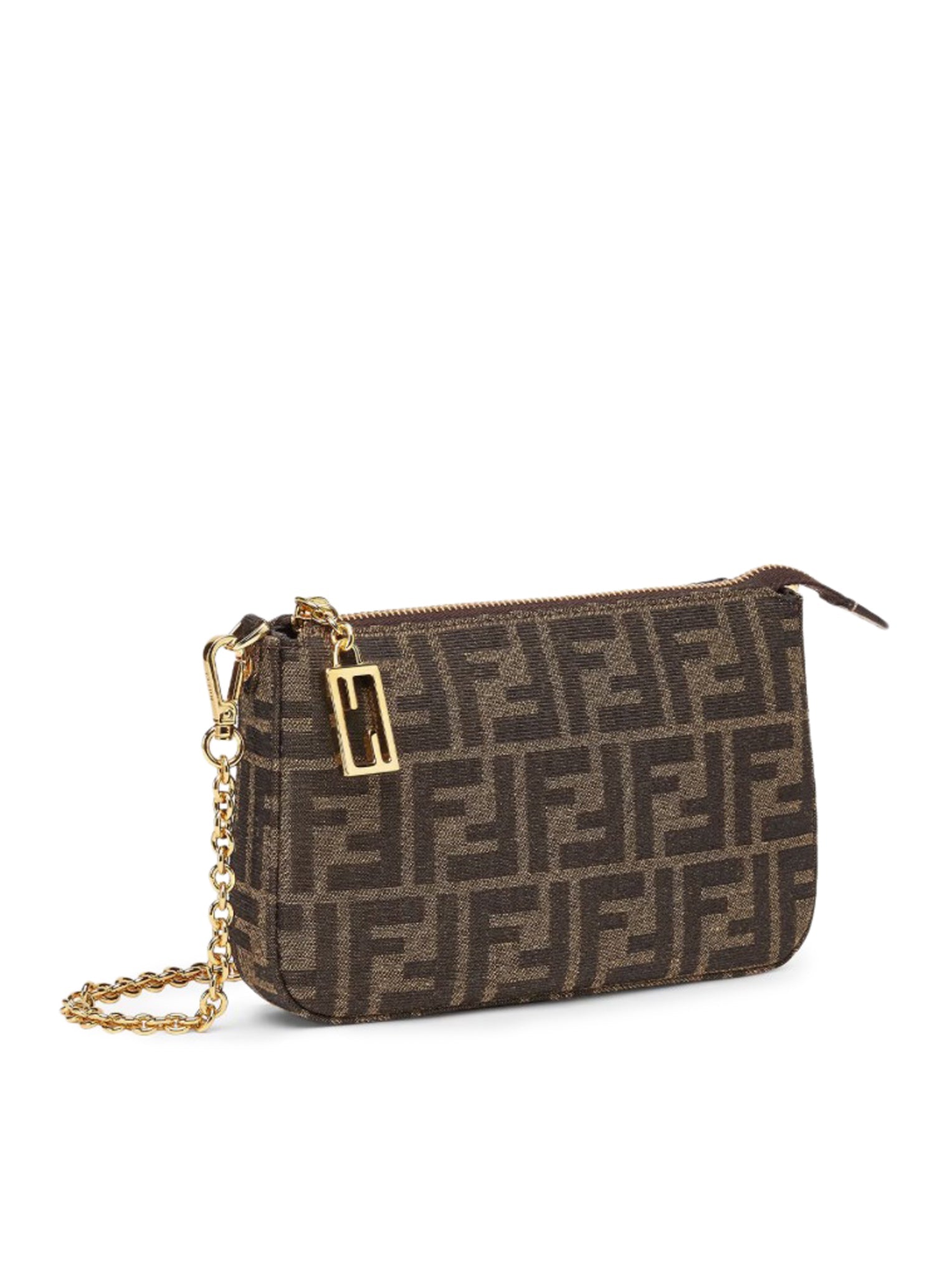 Оригінальна Pouch Baguette With Chain ??in Ff Jacquard Fabric Fendi – вид ззаду