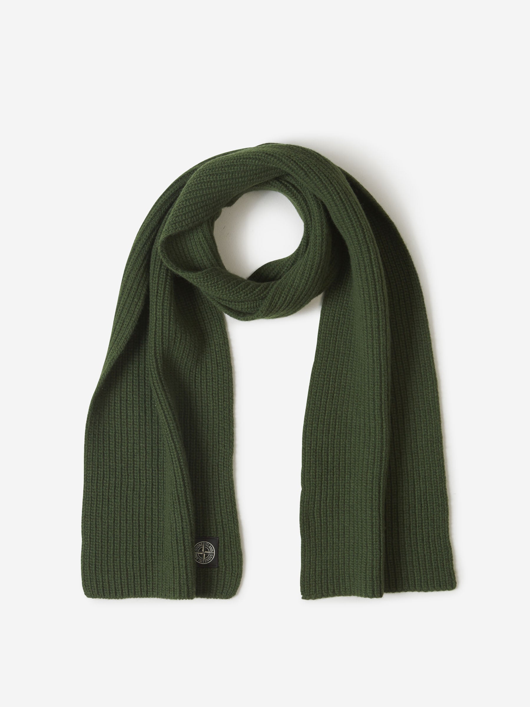 Ribbed Logo Scarf Stone island – Гарантія оригінальності – боковий вид - STONE ISLAND