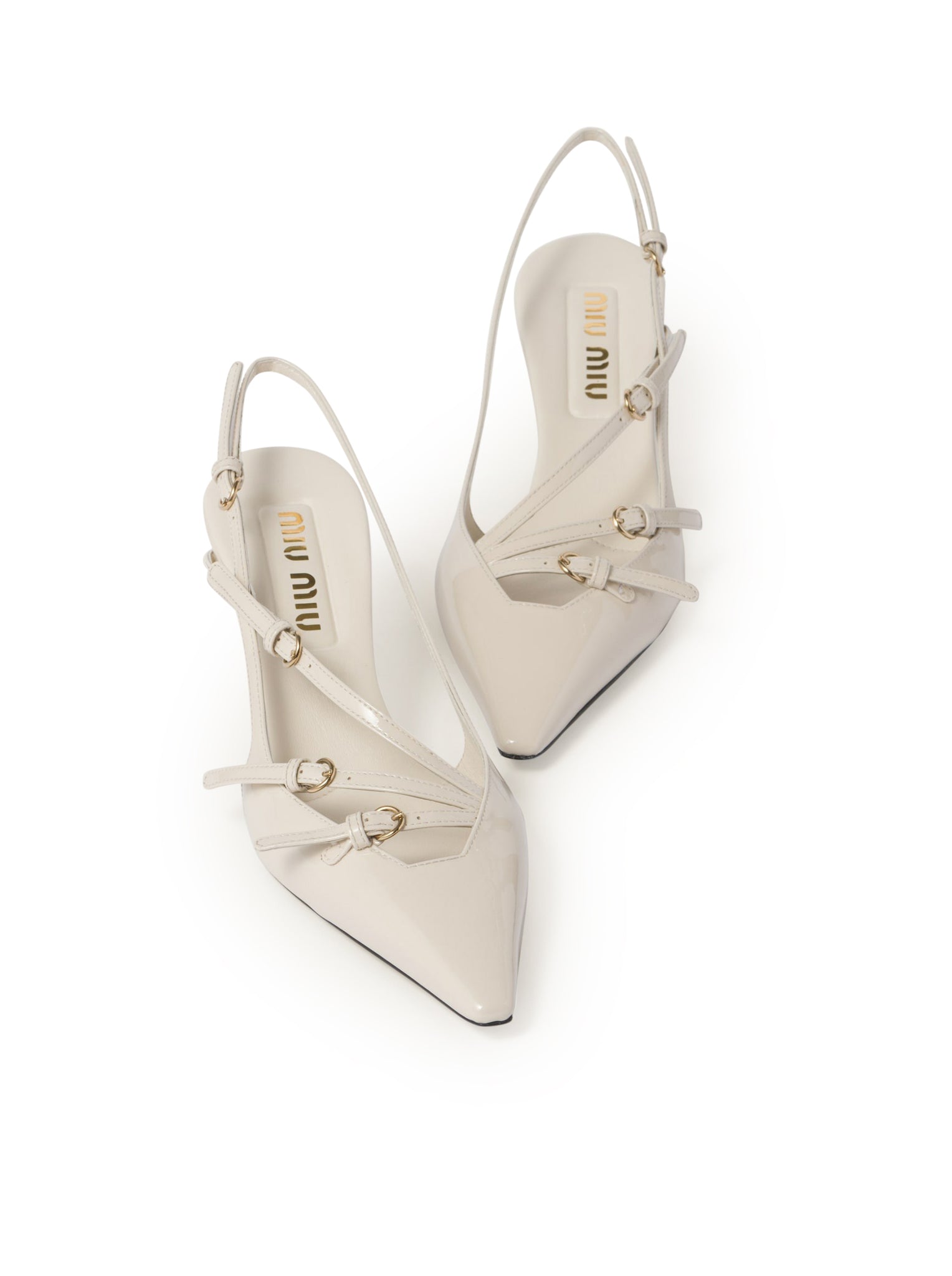 Оригінальна Patent Leather Slingback With Buckles Miu miu – збільшений вид
