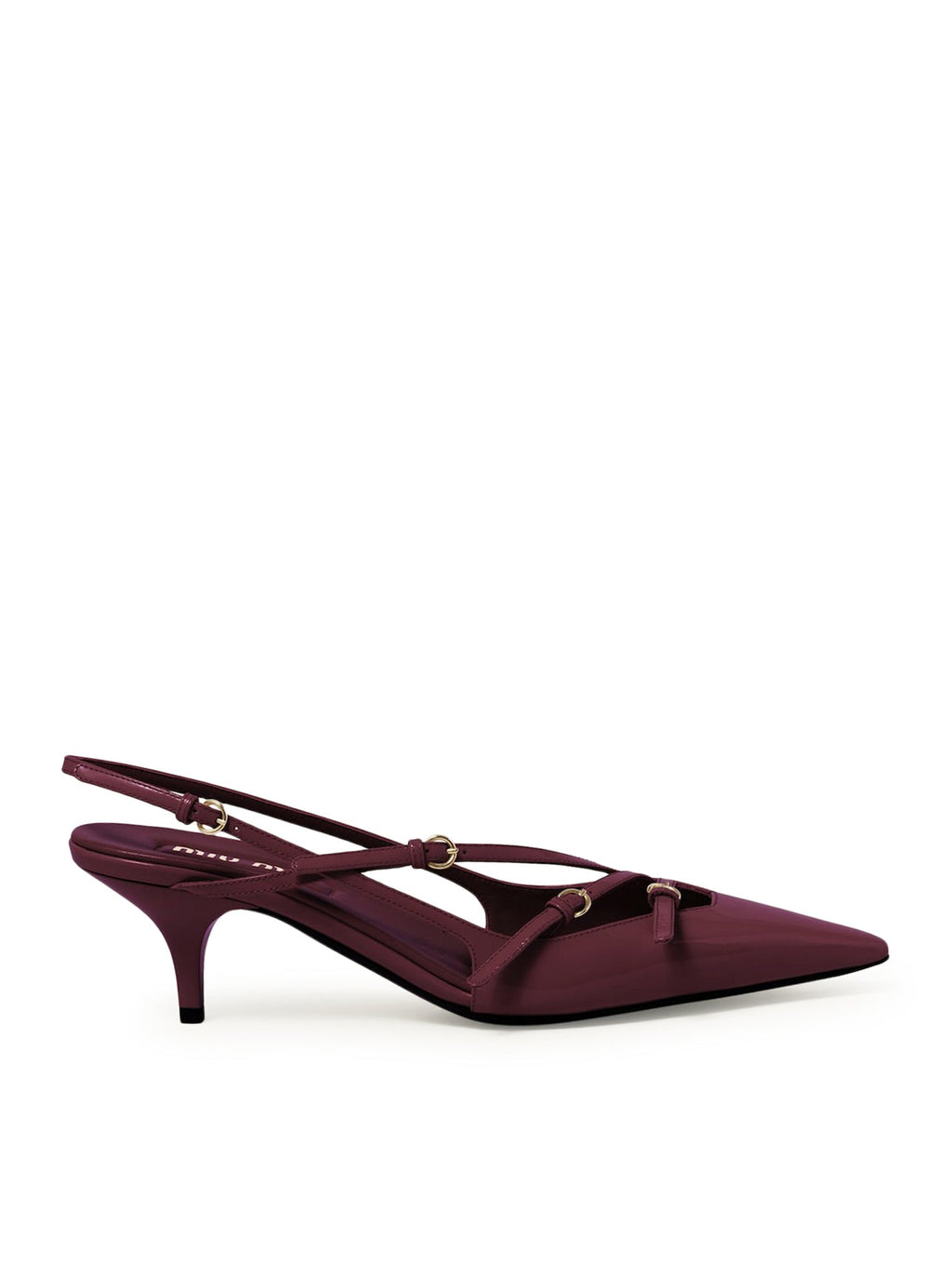Оригінальна Patent Leather Slingback With Buckles Miu miu – боковий вид