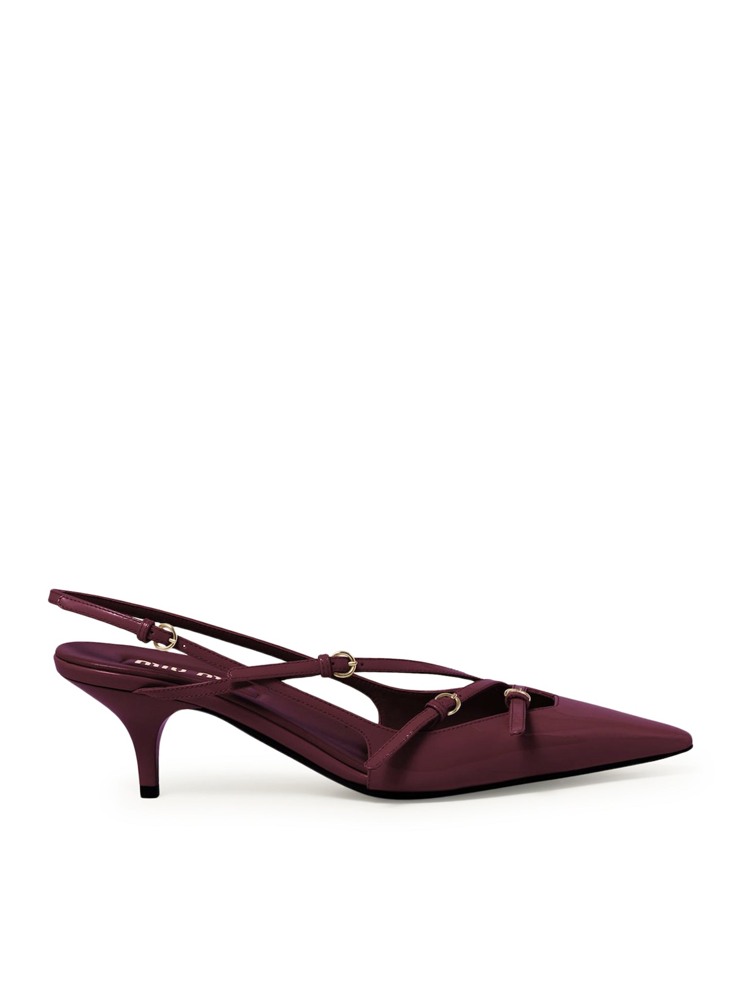 Оригінальна Patent Leather Slingback With Buckles Miu miu – боковий вид