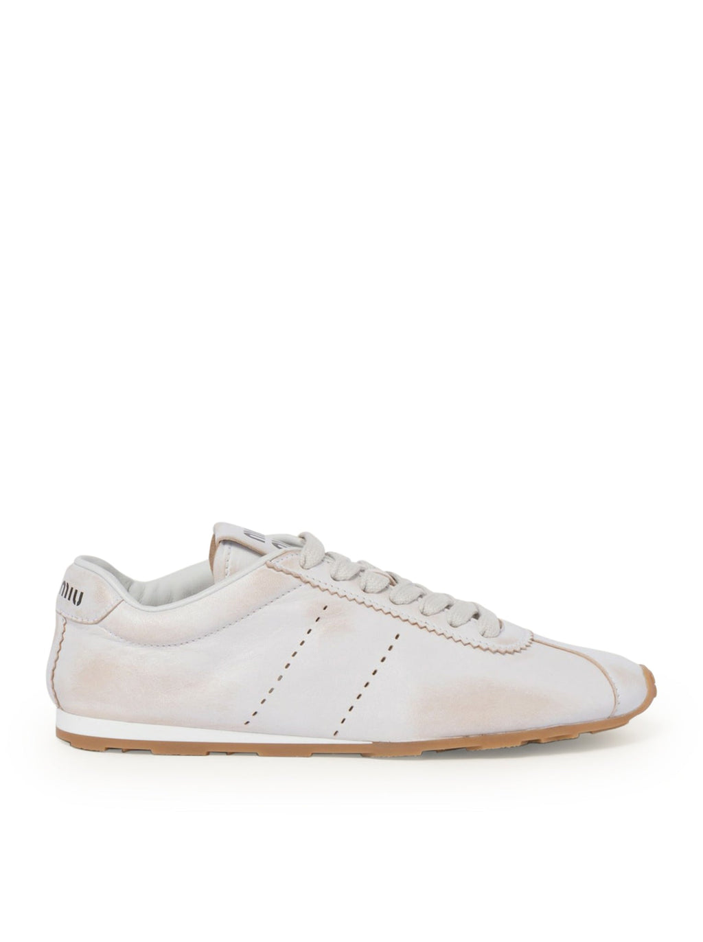 Оригінальна Plume Sneakers In Bleached Nappa Miu miu – боковий вид
