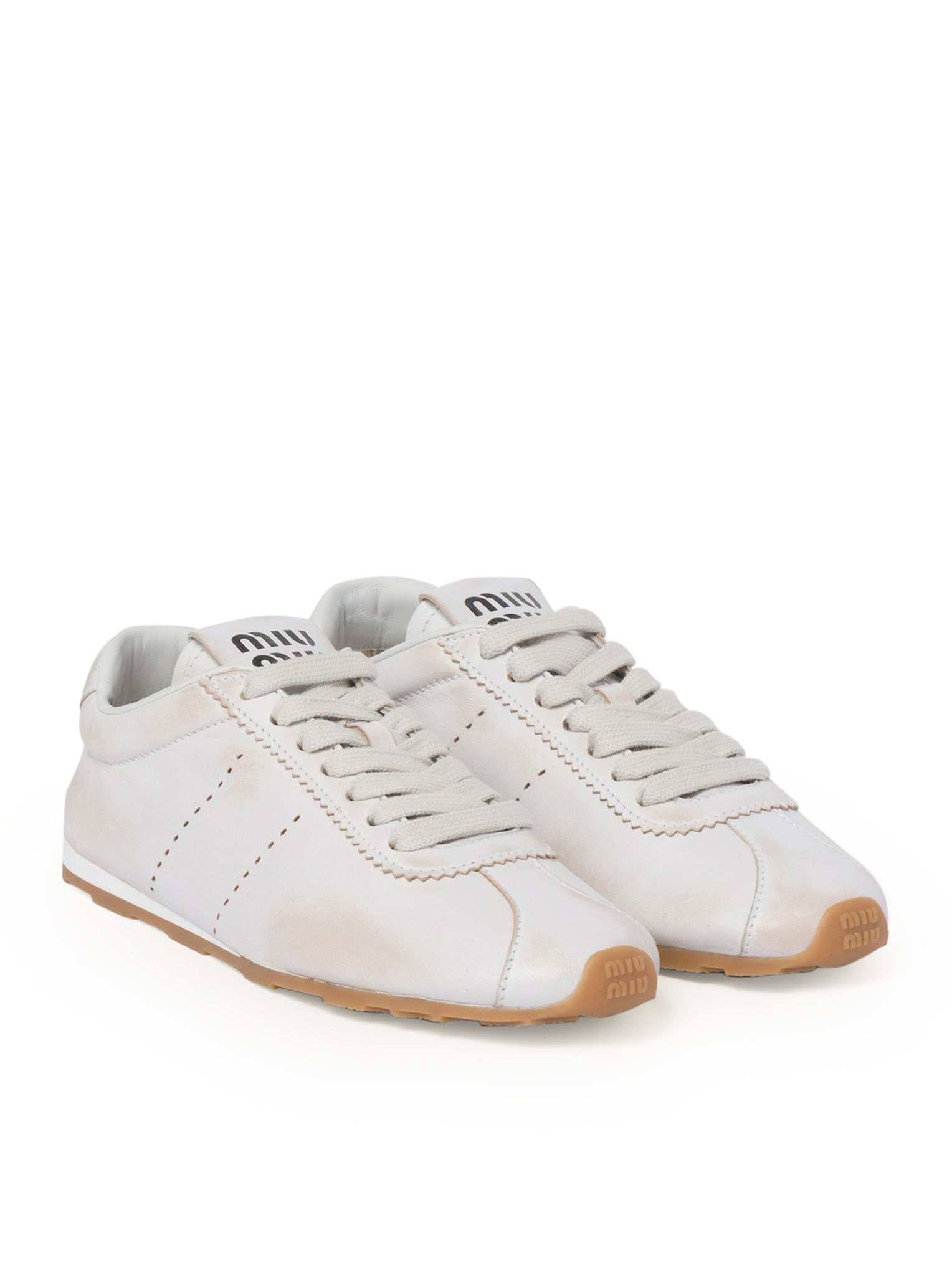 Оригінальна Plume Sneakers In Bleached Nappa Miu miu – детальний вид