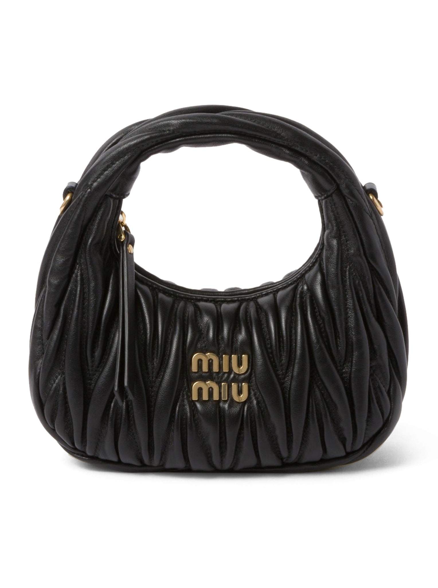 Mini Hobo Wander Bag In Nappa Matelassè Miu miu оригінал – Купити в Україні – боковий вид