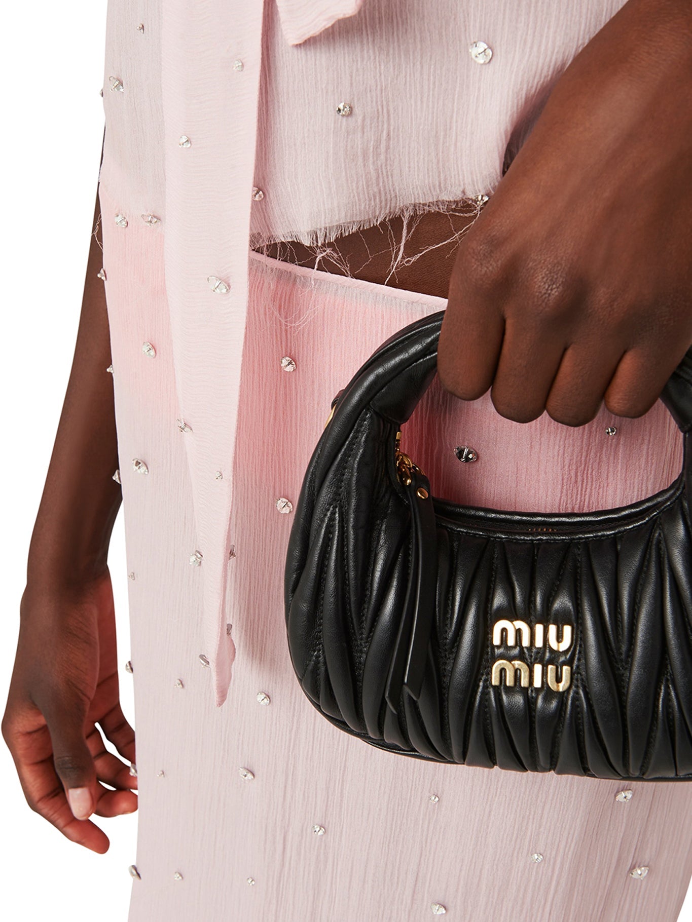 Mini Hobo Wander Bag In Nappa Matelassè Miu miu оригінал – Купити в Україні – детальний вид