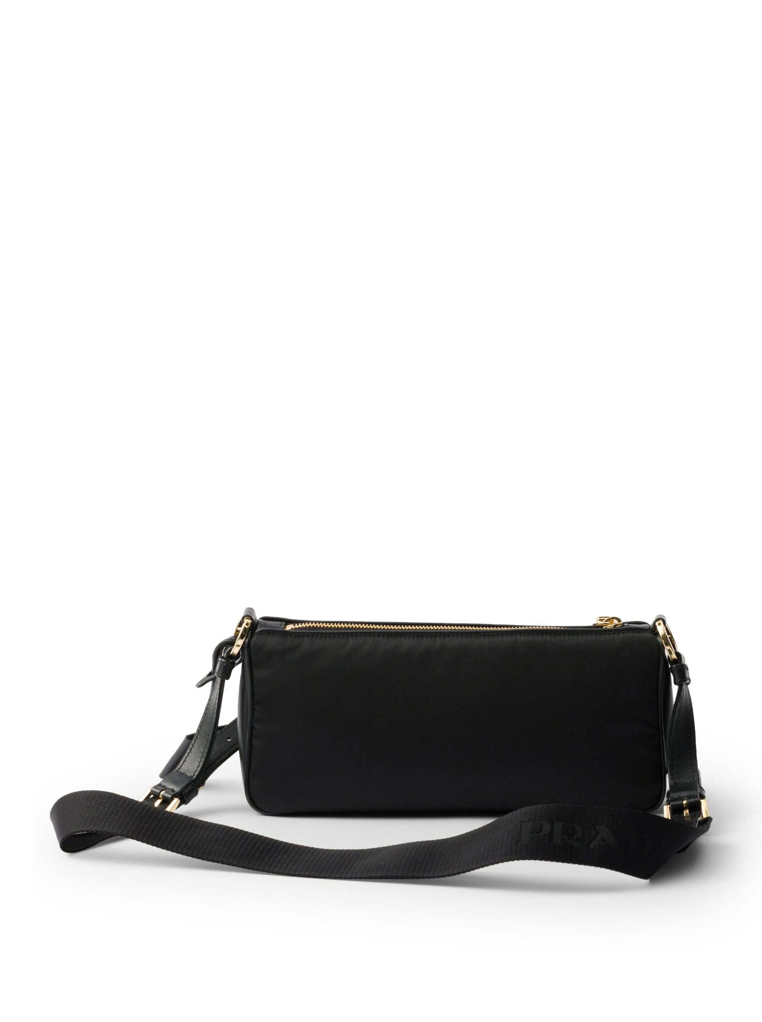 Small Re-Nylon And Leather Shoulder Bag With Padlock Prada оригінал – Купити в Україні – вид ззаду