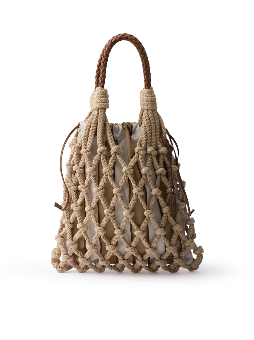 Оригінальна Noué Medium Bag In Cotton Rope Prada – боковий вид