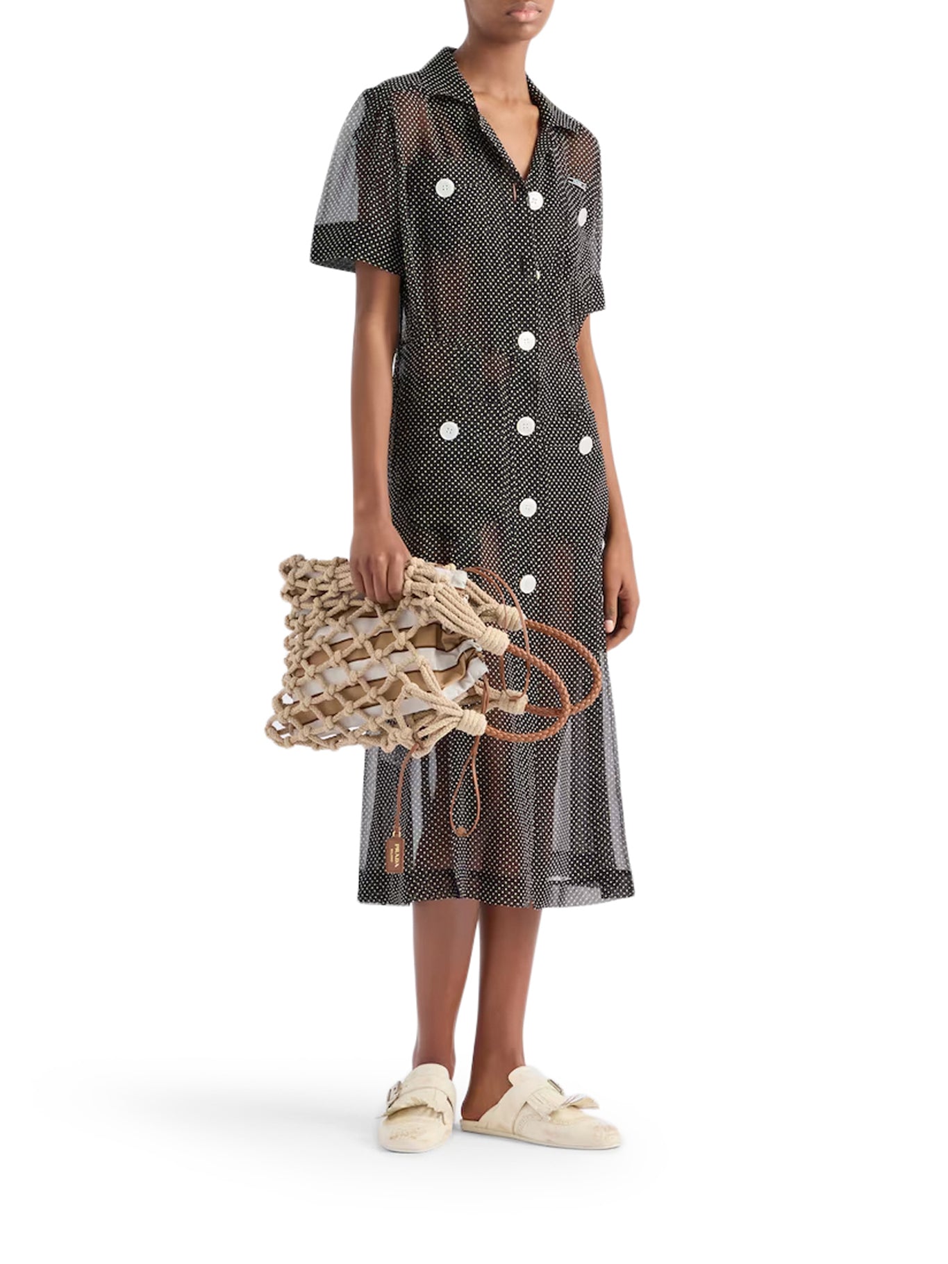 Оригінальна Noué Medium Bag In Cotton Rope Prada – вид ззаду