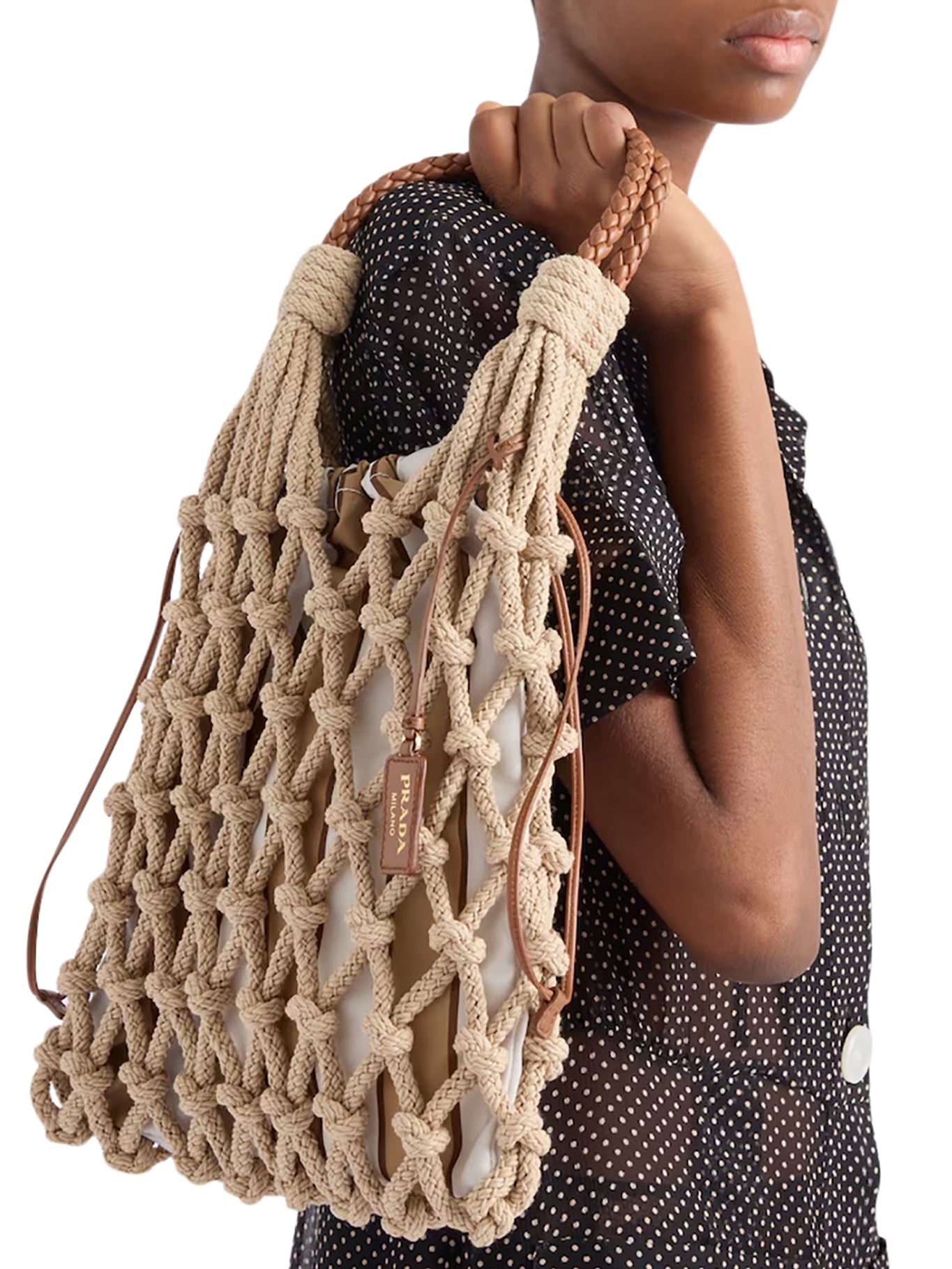 Оригінальна Noué Medium Bag In Cotton Rope Prada – детальний вид