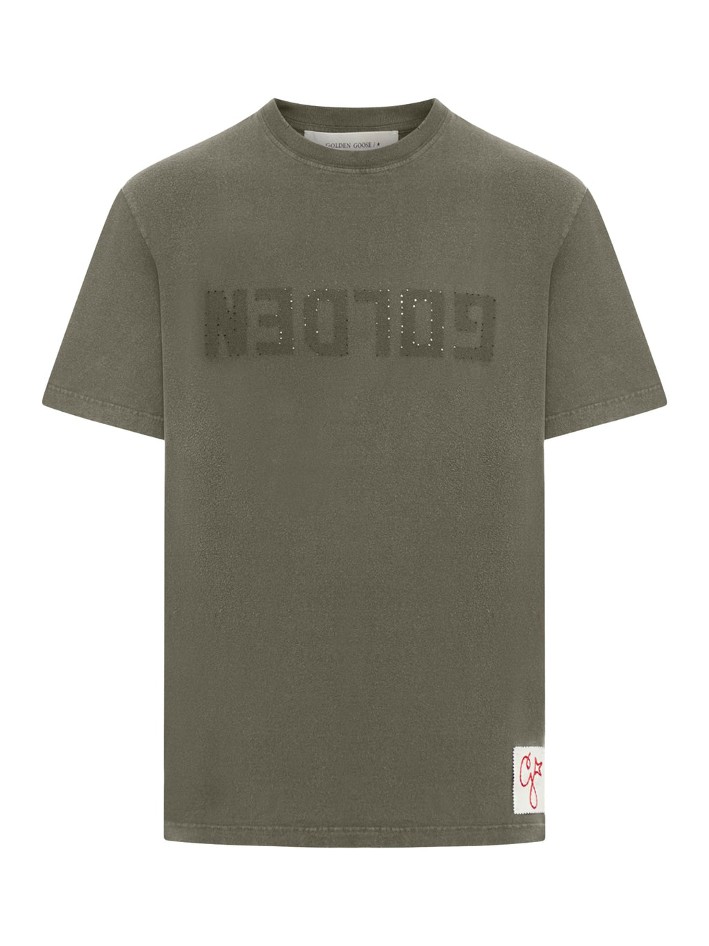 Short Sleeve T-Shirt With Logo Print Golden goose оригінал – Купити в Україні – боковий вид