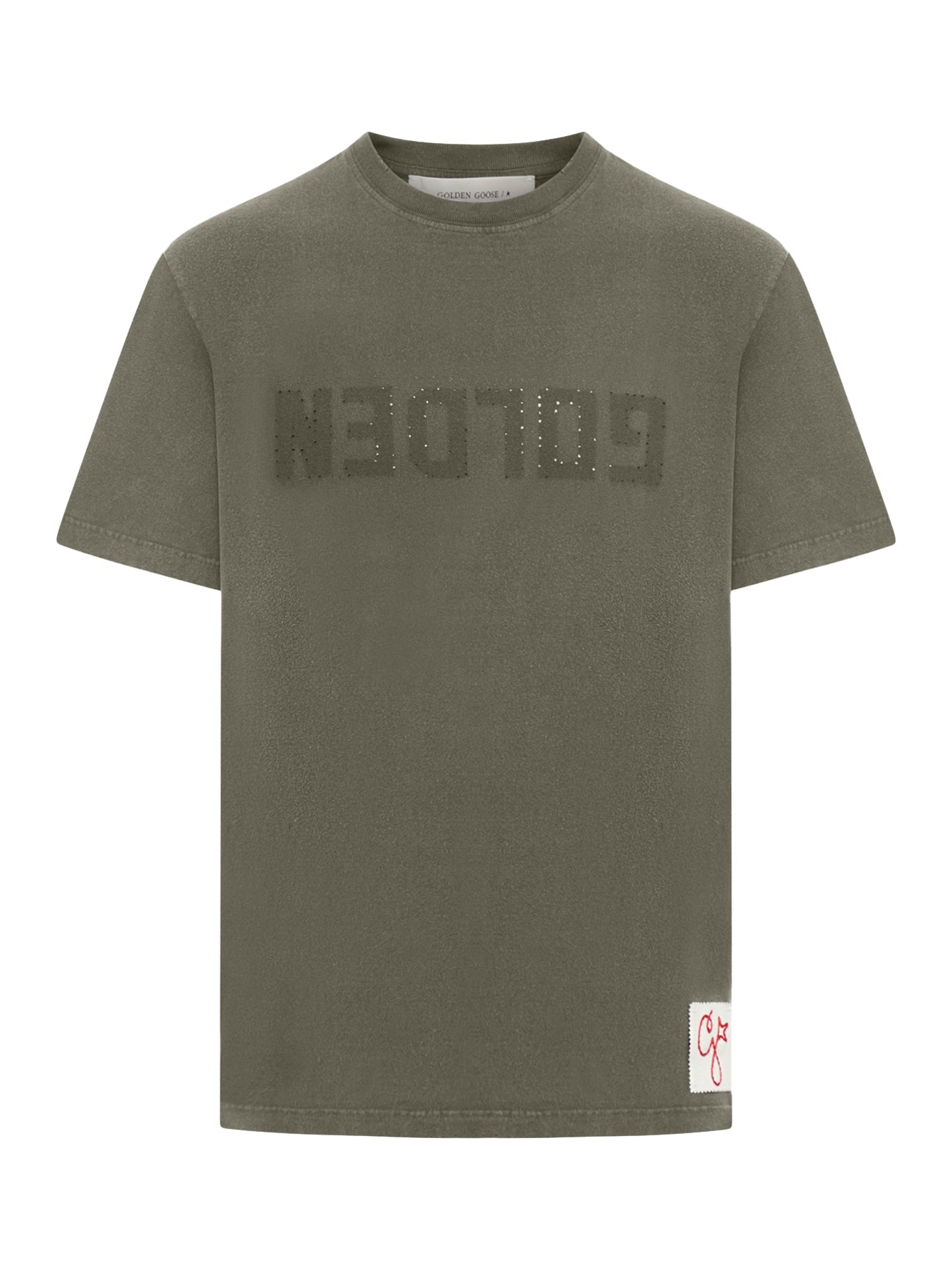 Short Sleeve T-Shirt With Logo Print Golden goose оригінал – Купити в Україні – боковий вид