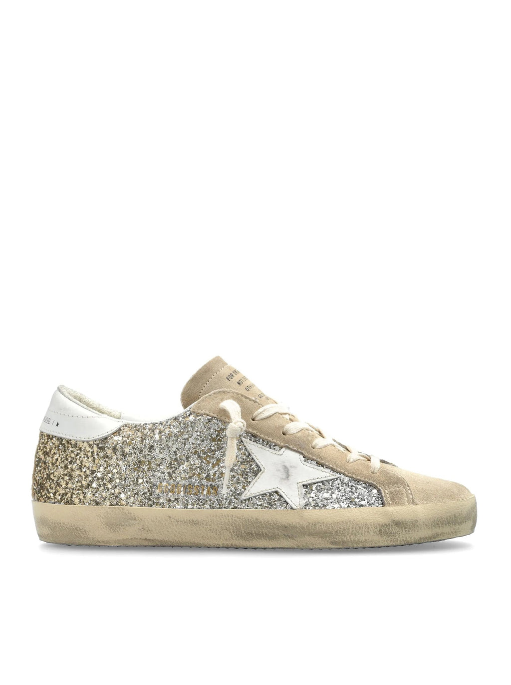 Super-Star Sneakers With Glitter Golden goose оригінал – Купити в Україні – боковий вид