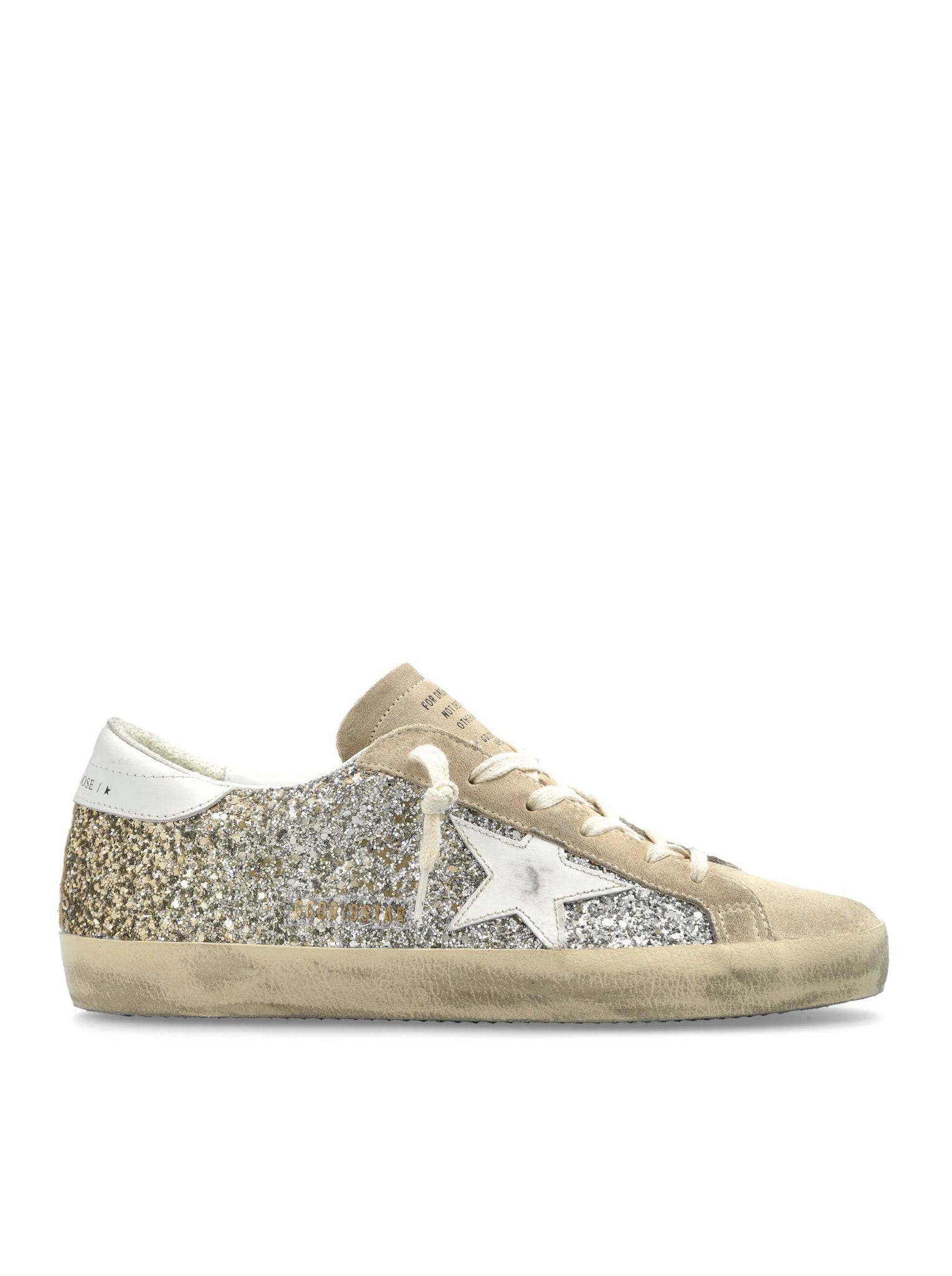 Super-Star Sneakers With Glitter Golden goose оригінал – Купити в Україні – боковий вид