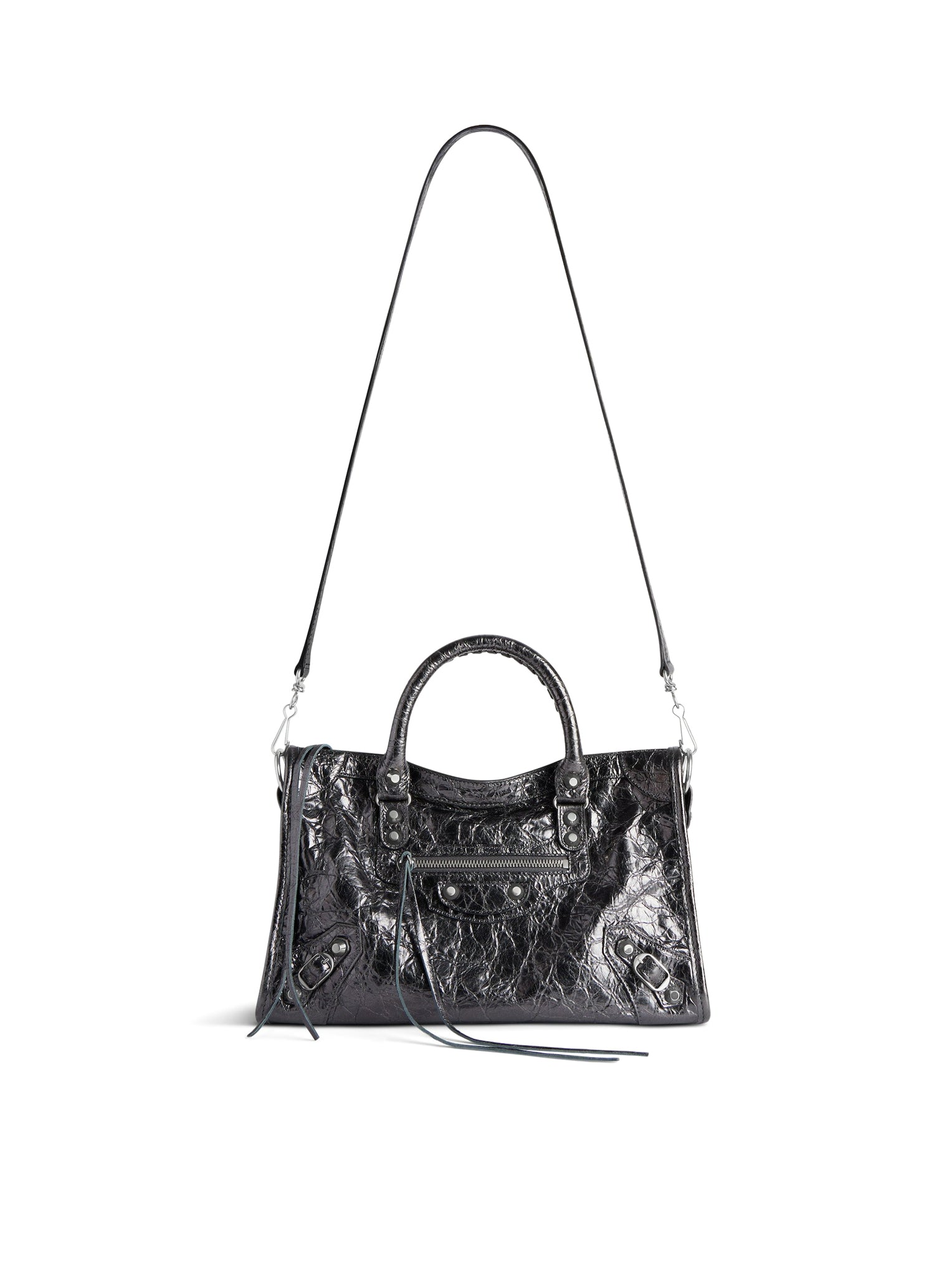 Оригінальна Le City Small Metallic Women`s Bag In Steel Grey Balenciaga – збільшений вид