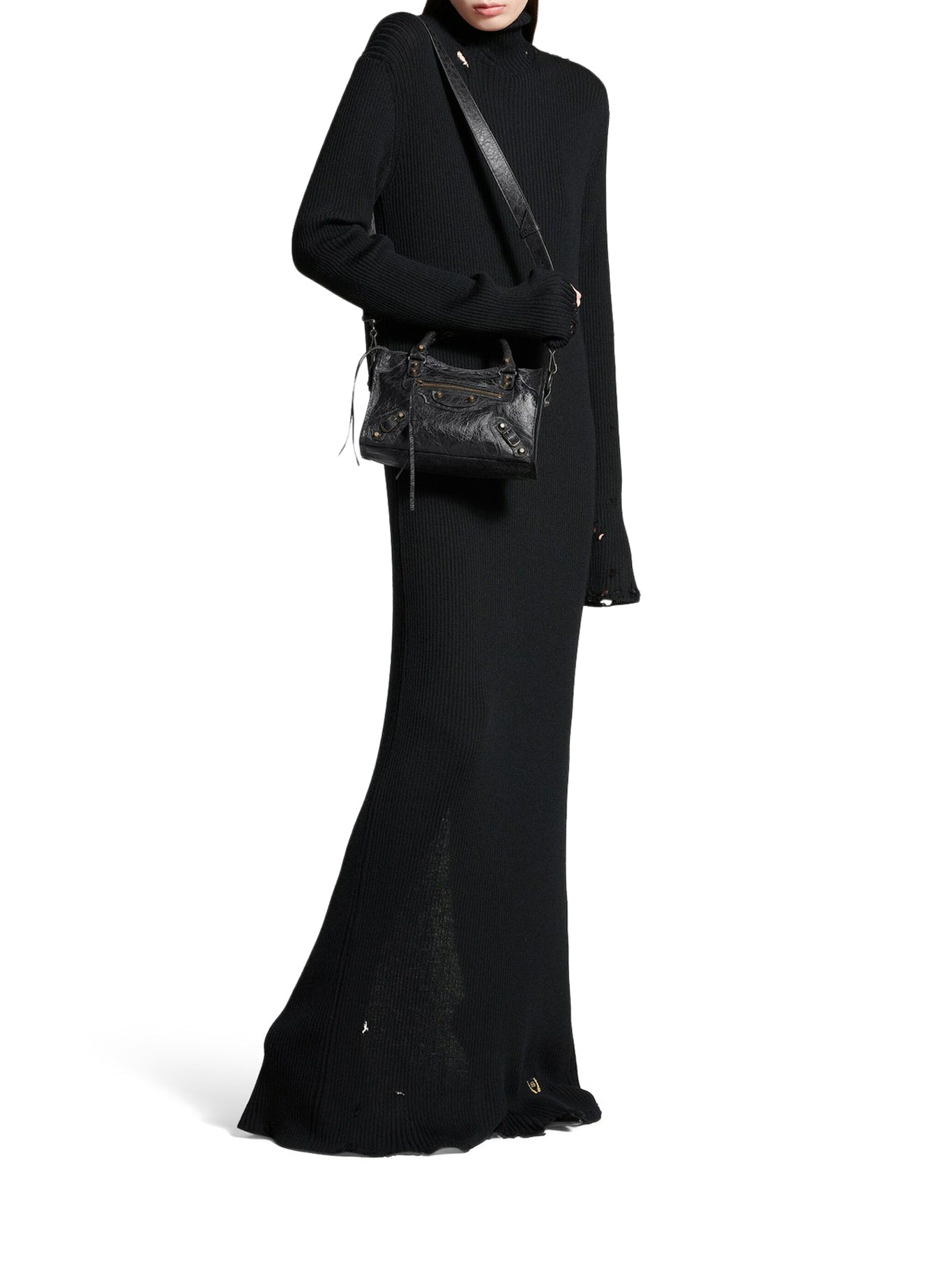 Le City Mini Women`s Bag In Black Balenciaga – Гарантія оригінальності – вид ззаду