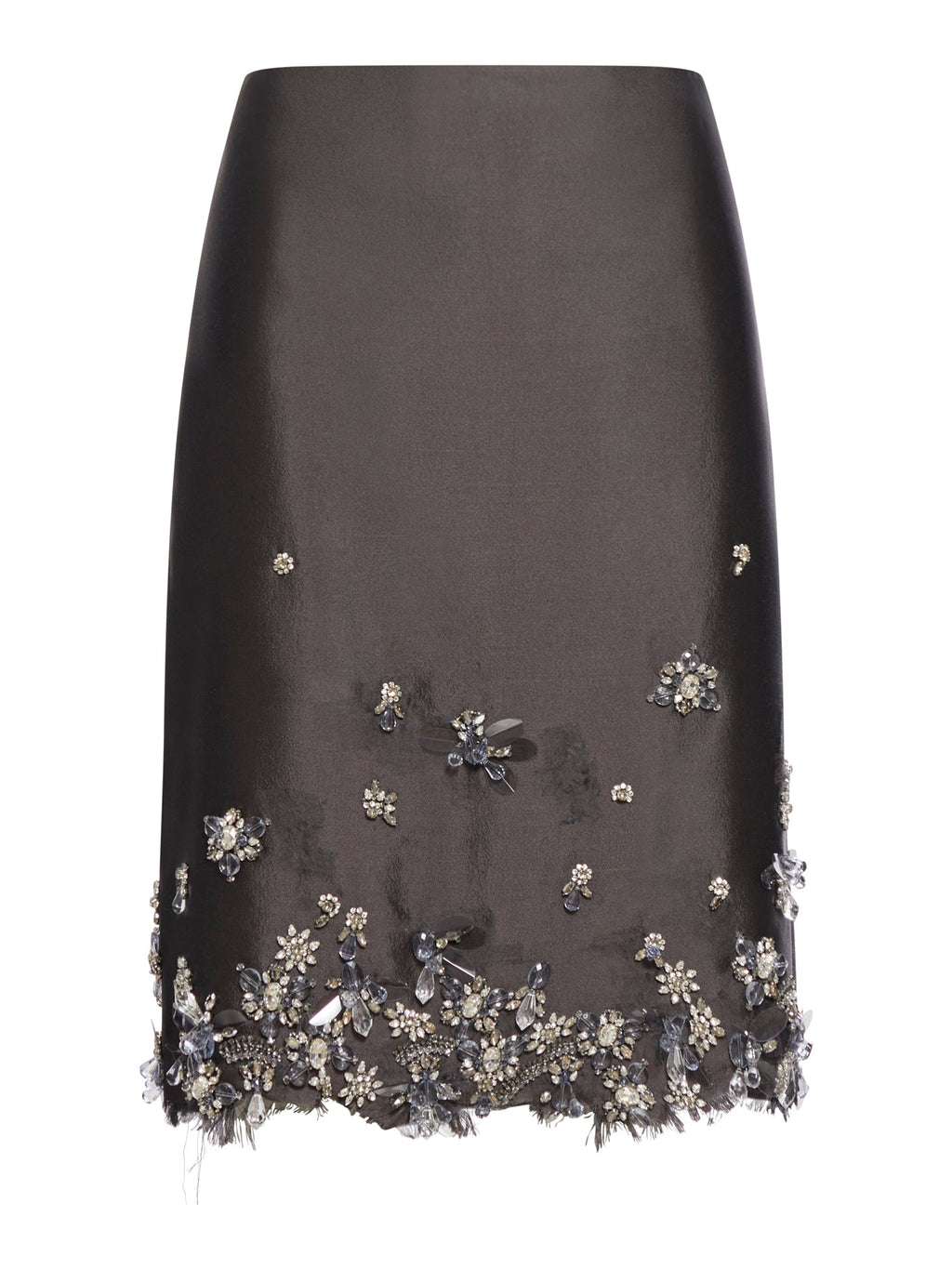 MIDI Skirt In Wool And Silk With Applications Prada – Гарантія оригінальності – боковий вид