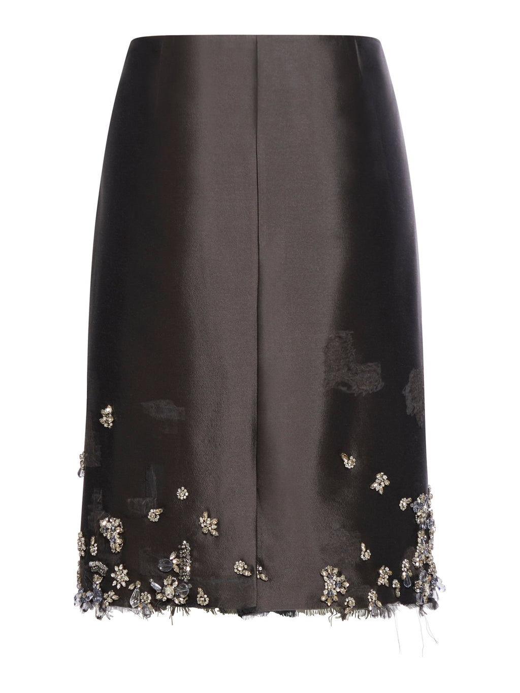 MIDI Skirt In Wool And Silk With Applications Prada – Гарантія оригінальності – вид ззаду