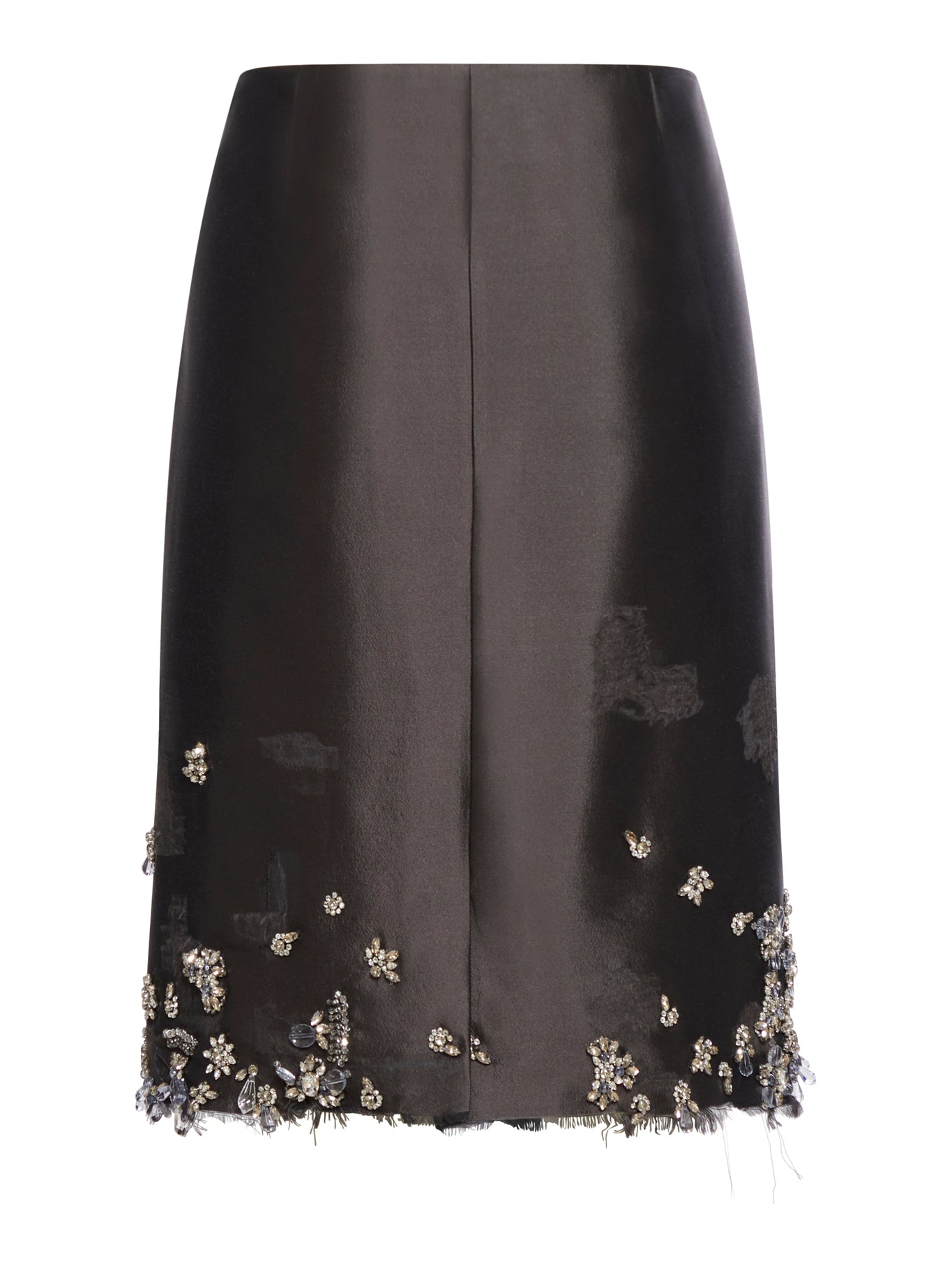 MIDI Skirt In Wool And Silk With Applications Prada – Гарантія оригінальності – вид ззаду