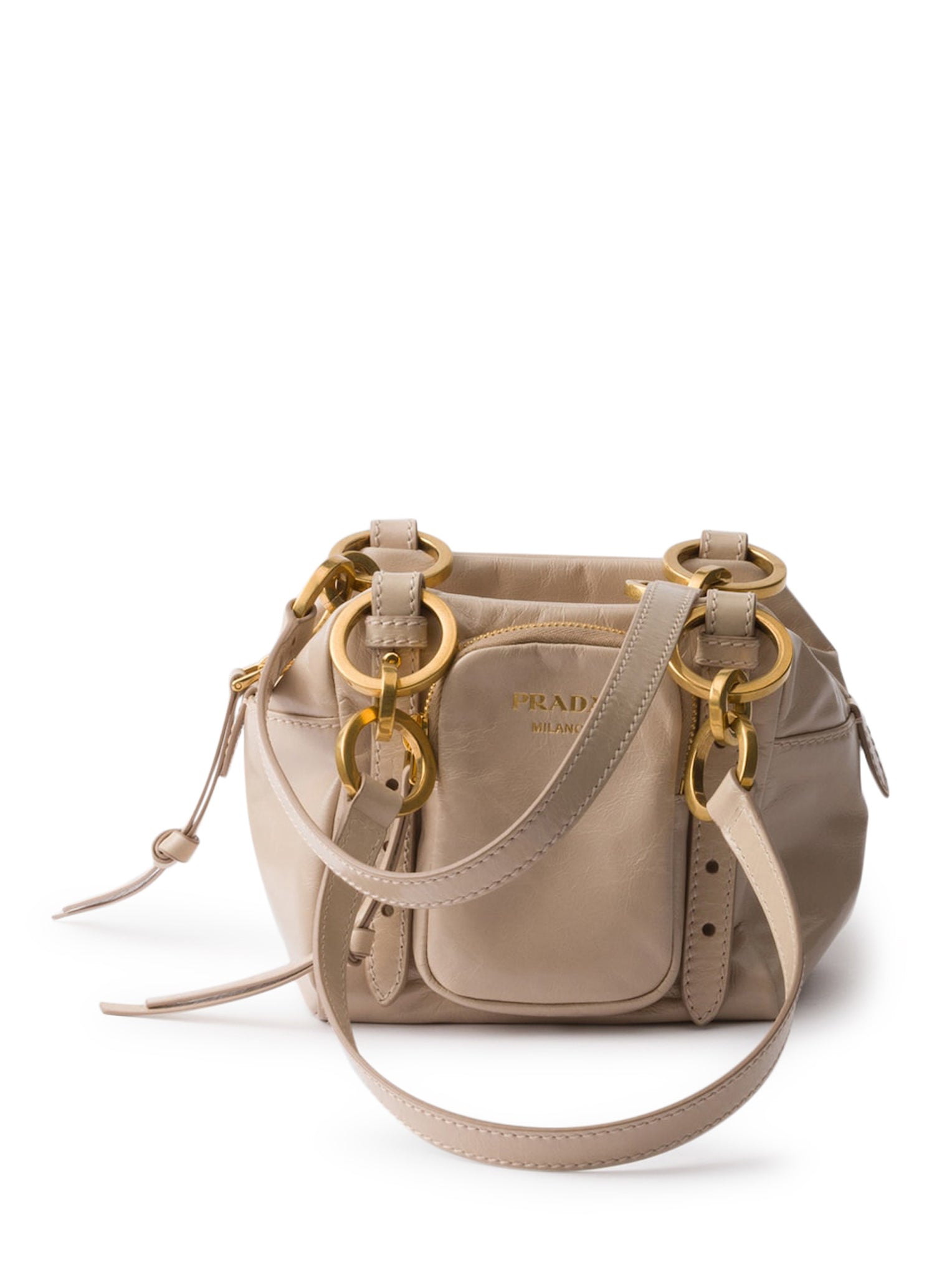 Dangle Mini Leather Top Handle Prada – Гарантія оригінальності – боковий вид