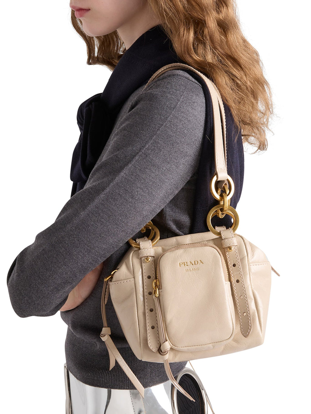 Dangle Mini Leather Top Handle Prada – Гарантія оригінальності – детальний вид