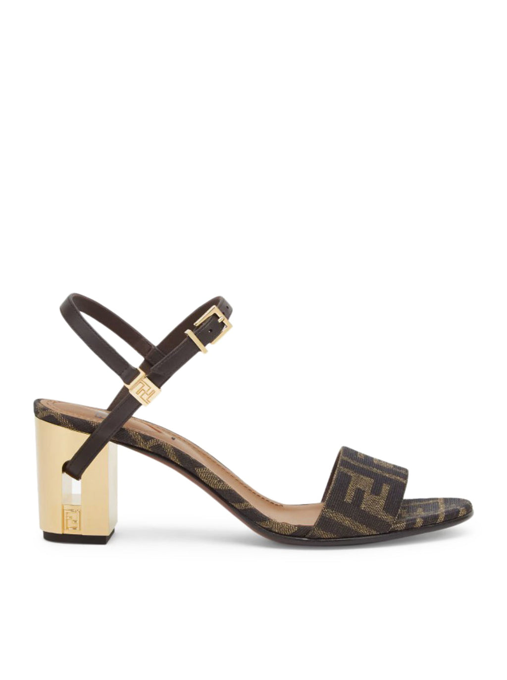 Оригінальна Delfina Medium Heel Sandals In Ff Jacquard Fendi – боковий вид