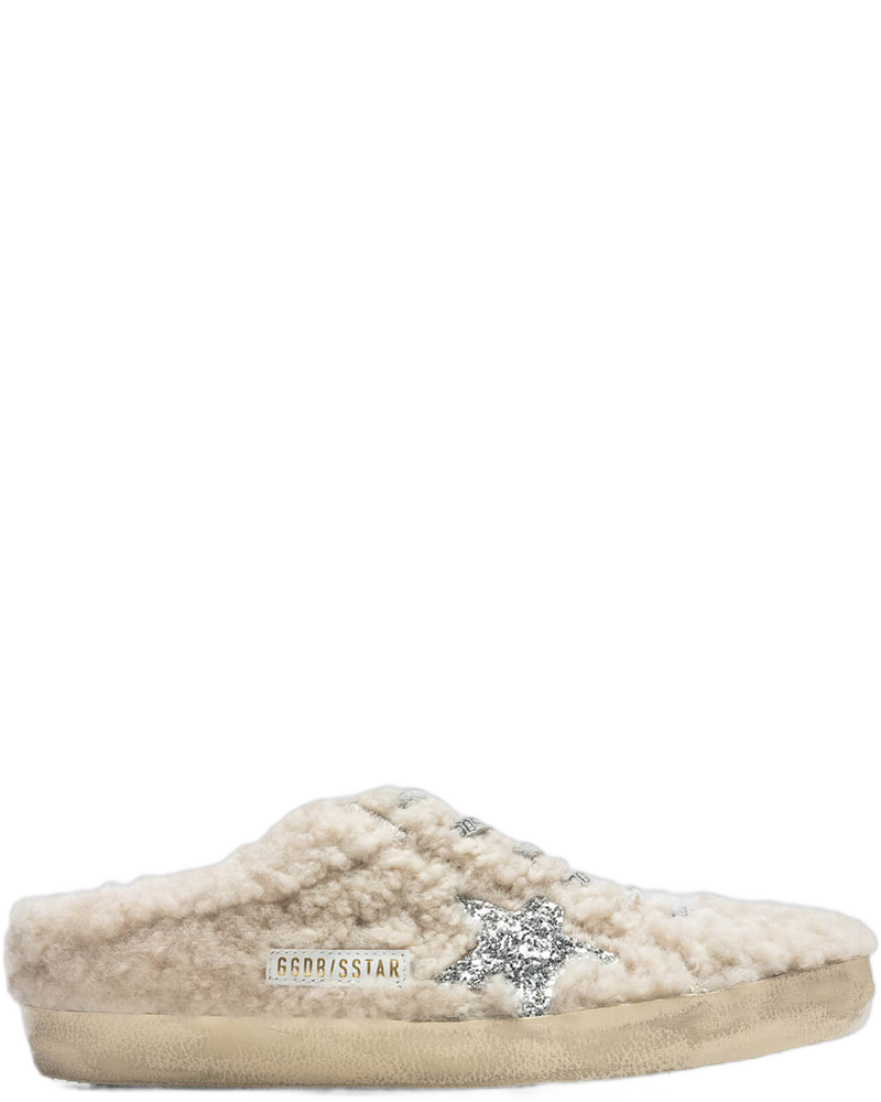 Women's Super-Star Sabot - Natural White/Silver - GOLDEN GOOSE (Background Removed)