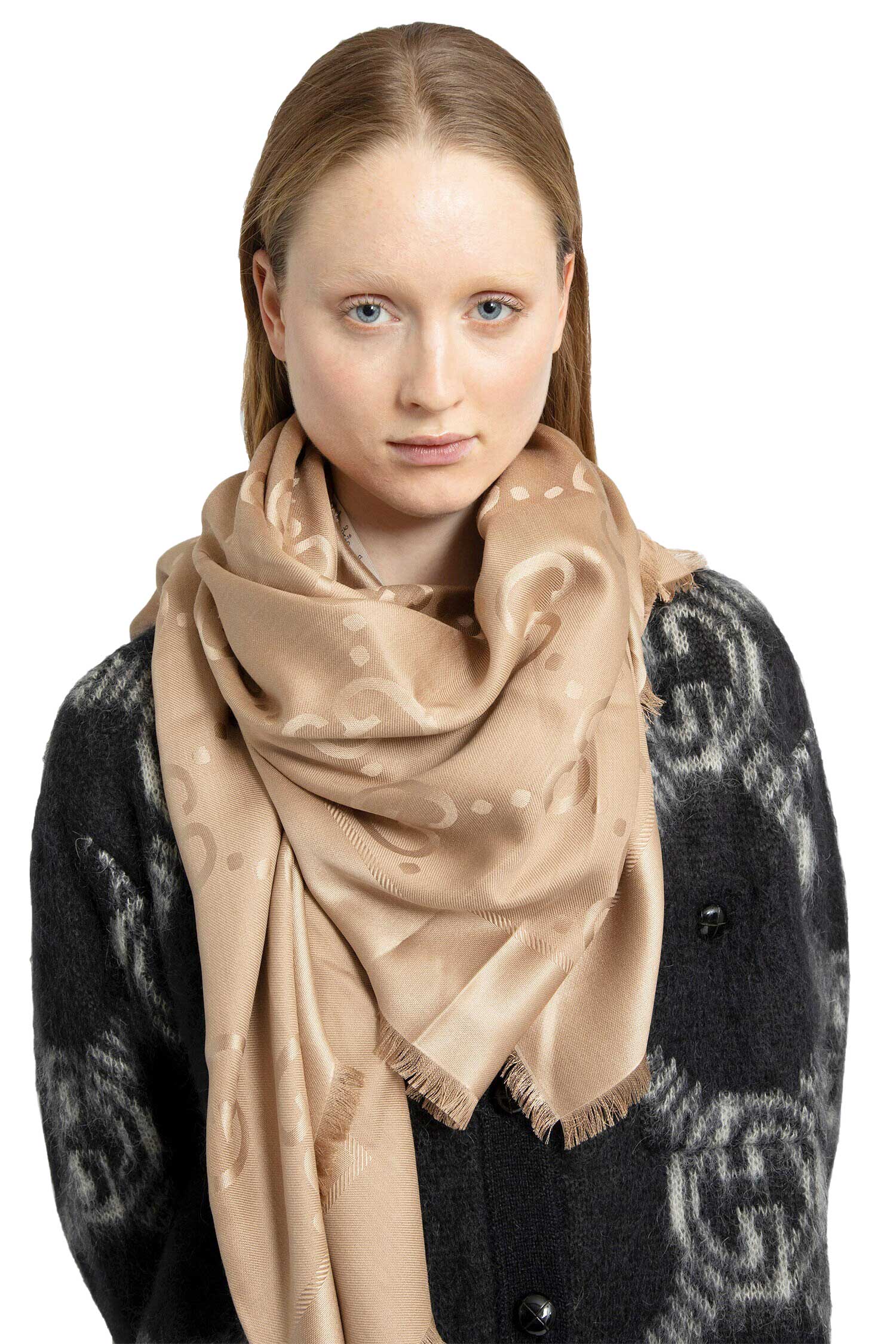 Jacquard Silk Wool Shawl Gucci – Гарантія оригінальності – детальний вид