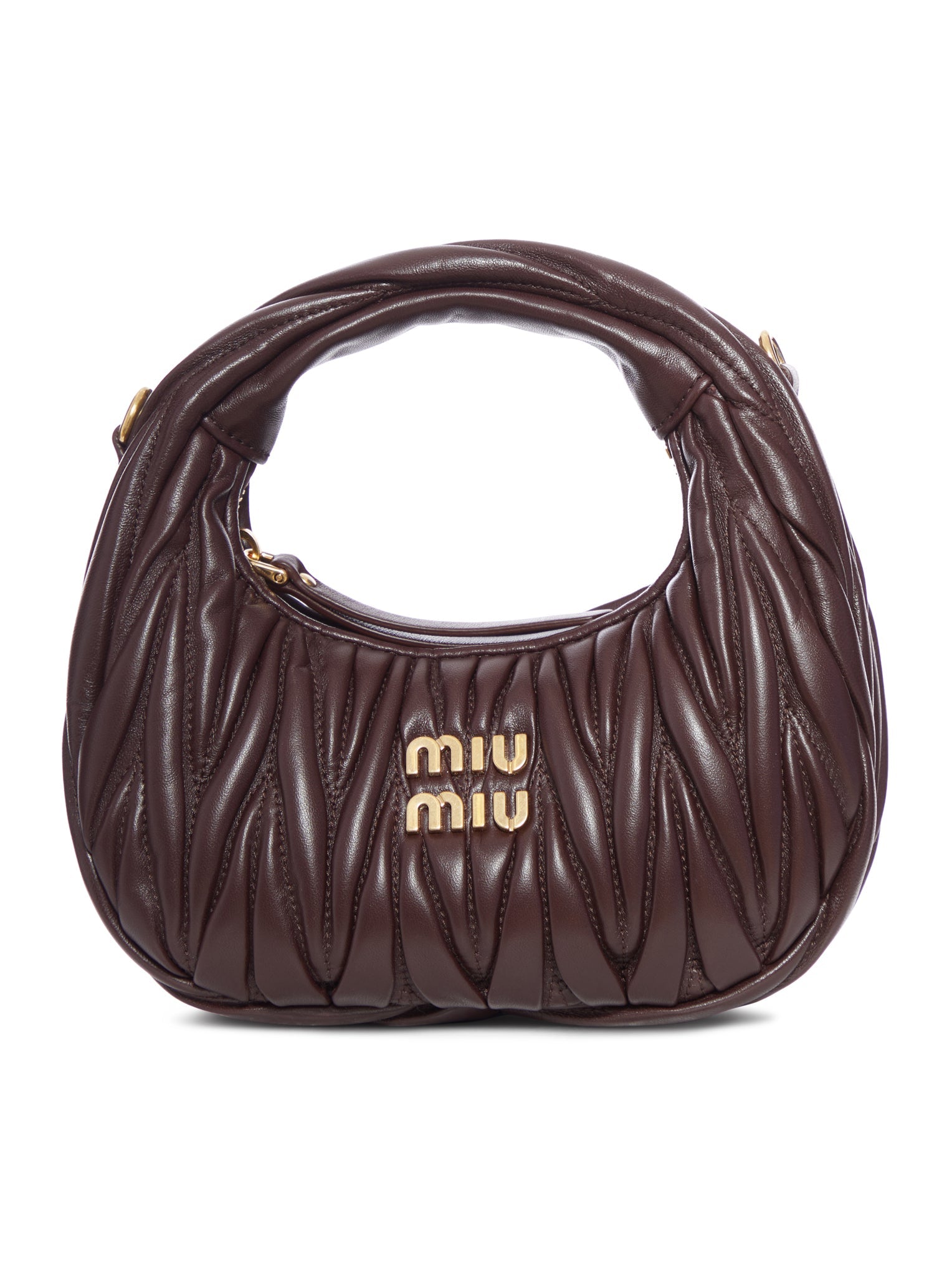 Mini Hobo Wander Bag In Nappa Matelassè Miu miu оригінал – Купити в Україні – боковий вид