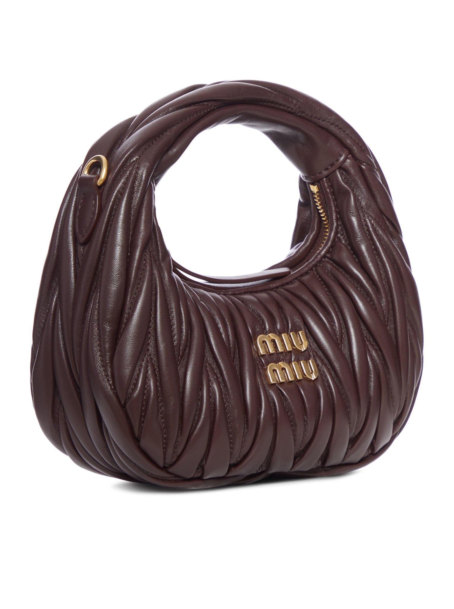 Mini Hobo Wander Bag In Nappa Matelassè Miu miu оригінал – Купити в Україні – вид ззаду