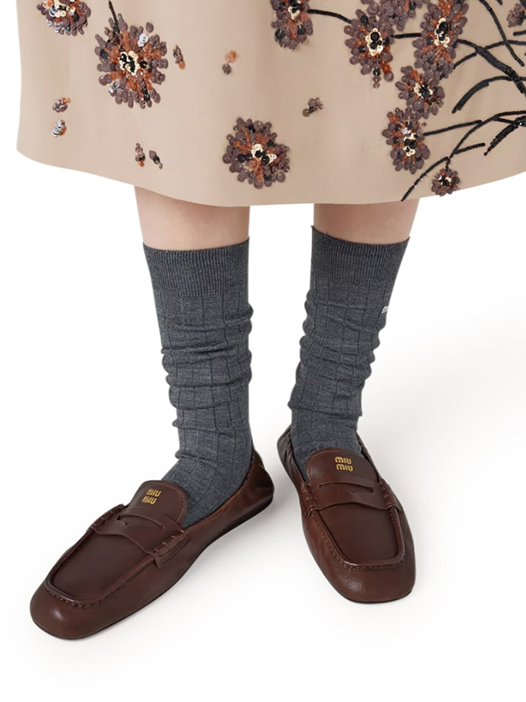 Nappa Leather Ruffled Loafers Miu miu – Гарантія оригінальності – вид ззаду