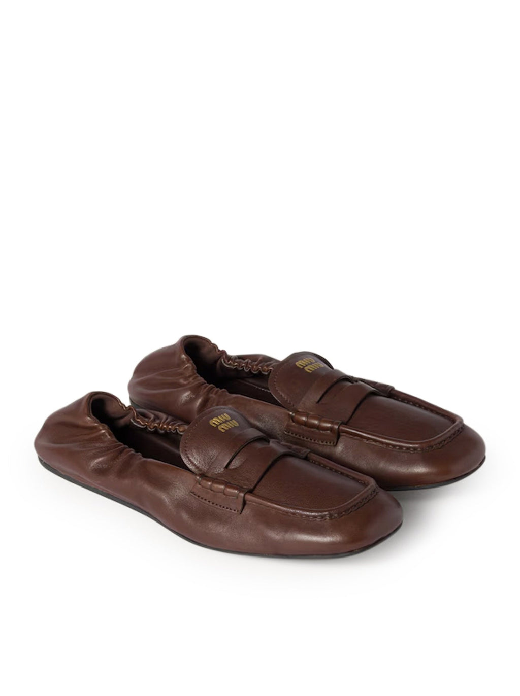 Nappa Leather Ruffled Loafers Miu miu – Гарантія оригінальності – детальний вид