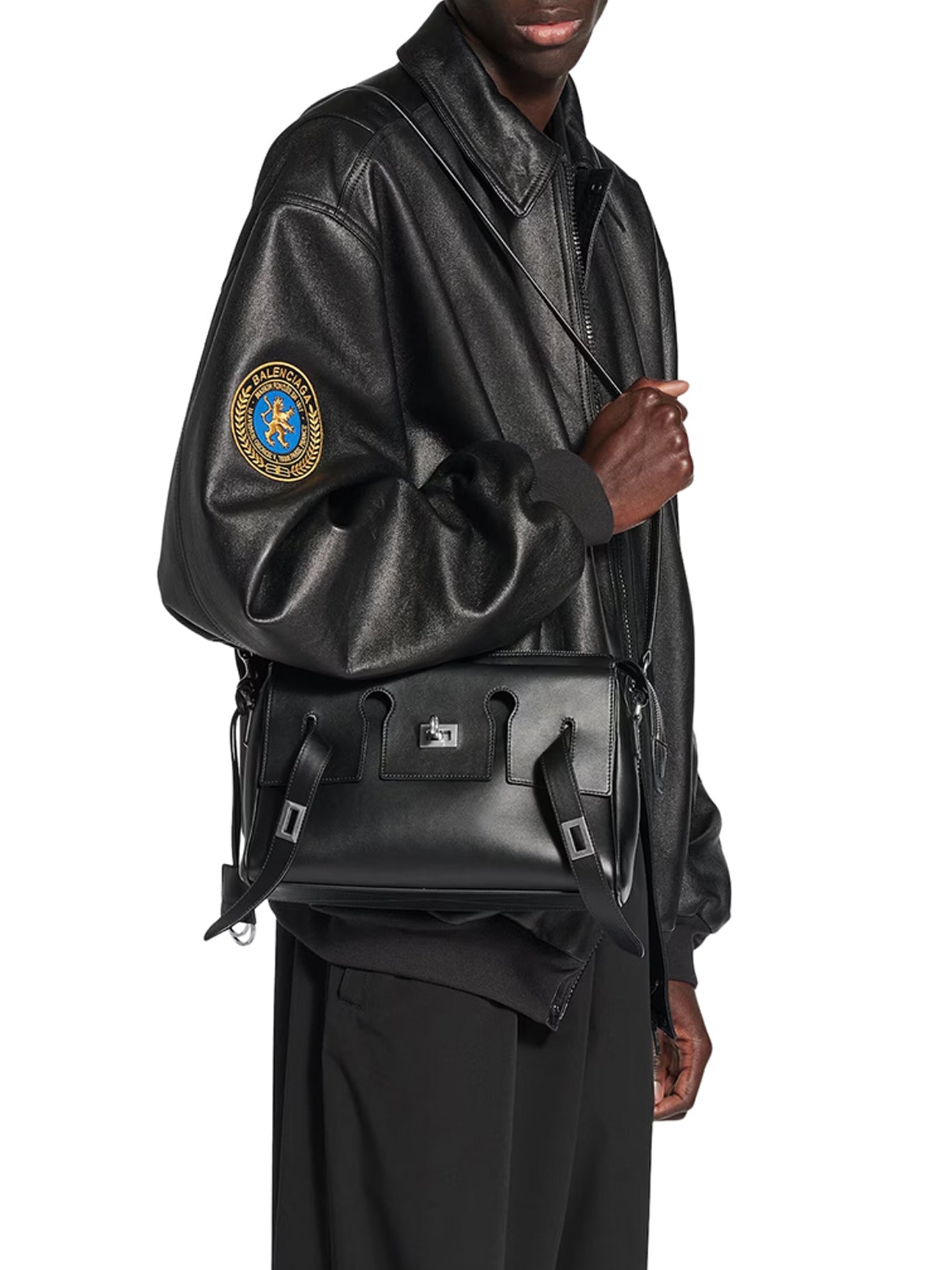Оригінальна Small Bel Air Zip-Up Messenger Bag In Smooth Calfskin Balenciaga – вид ззаду